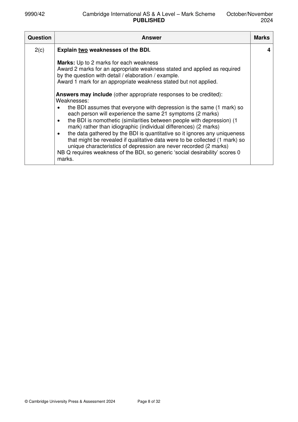 Mark scheme, page 8 of 32