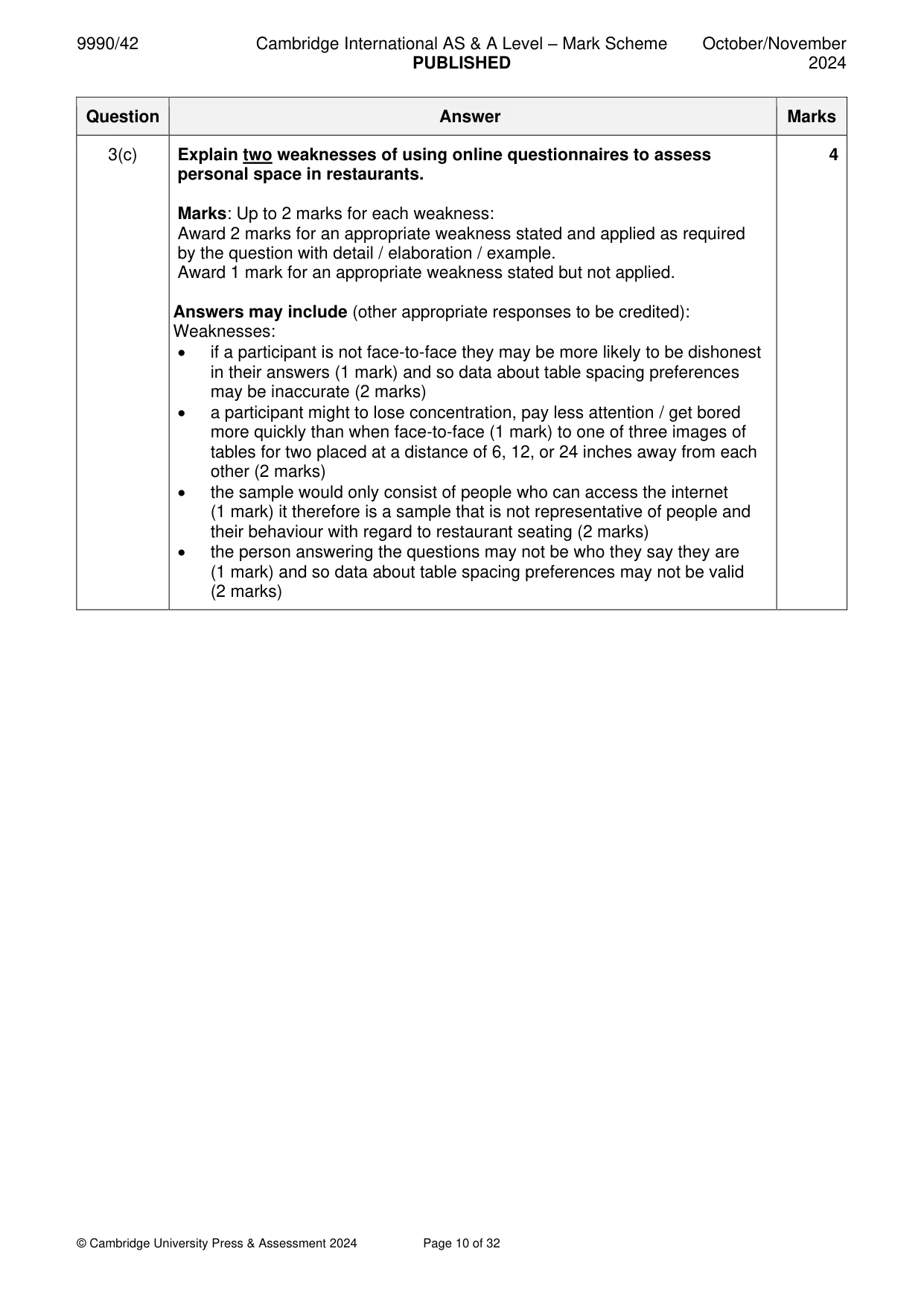 Mark scheme, page 10 of 32