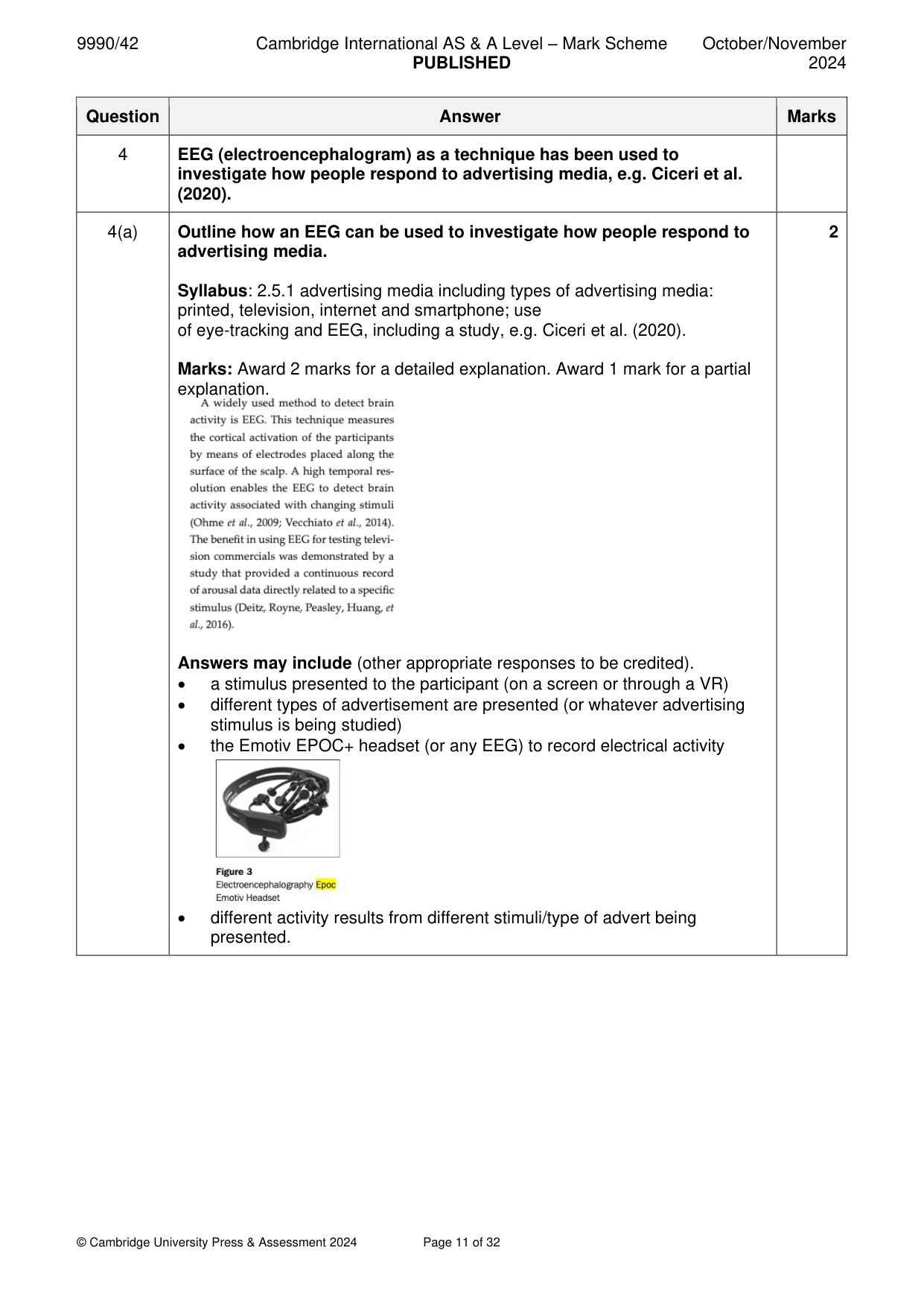 Mark scheme, page 11 of 32