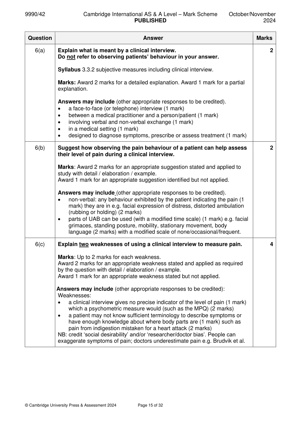 Mark scheme, page 15 of 32