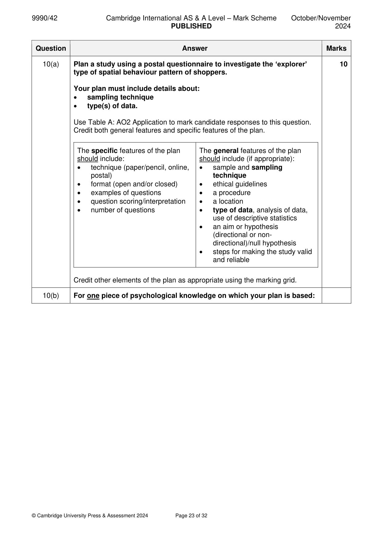 Mark scheme, page 23 of 32