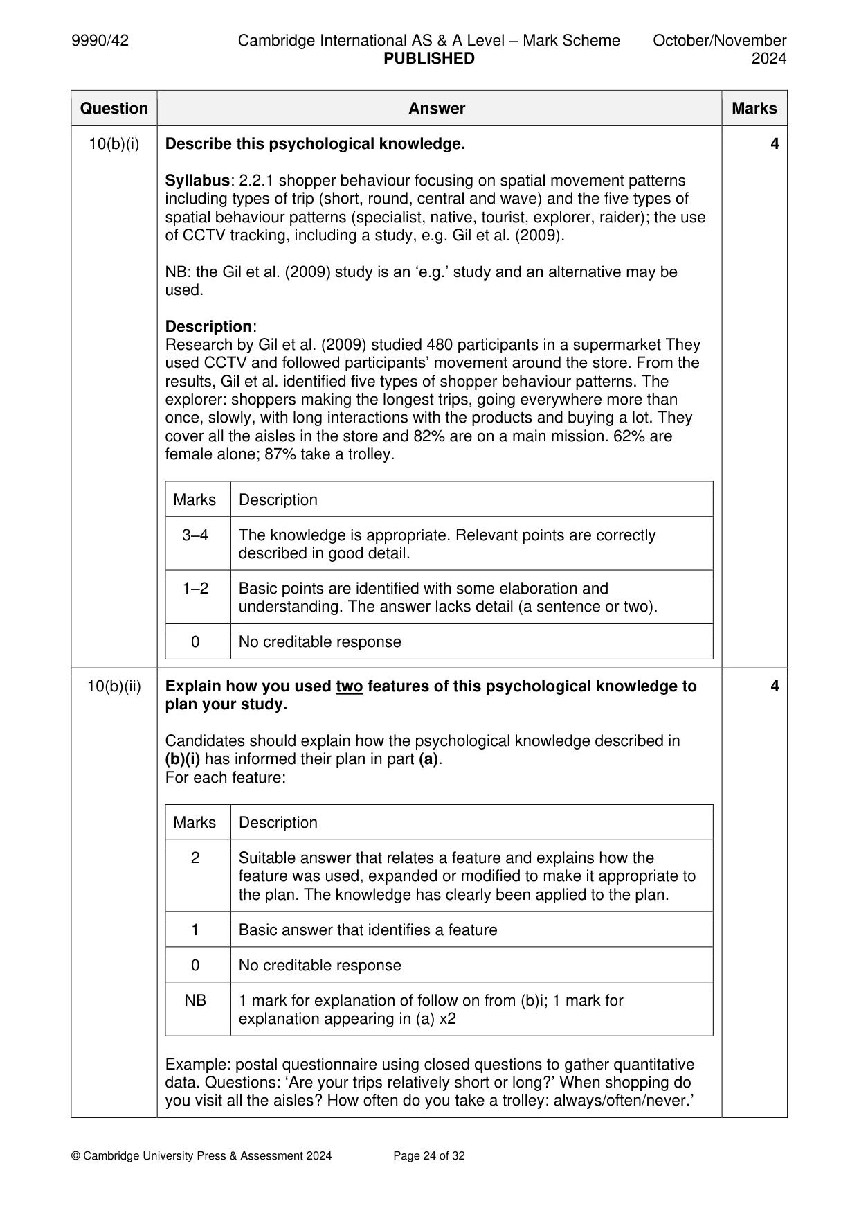 Mark scheme, page 24 of 32