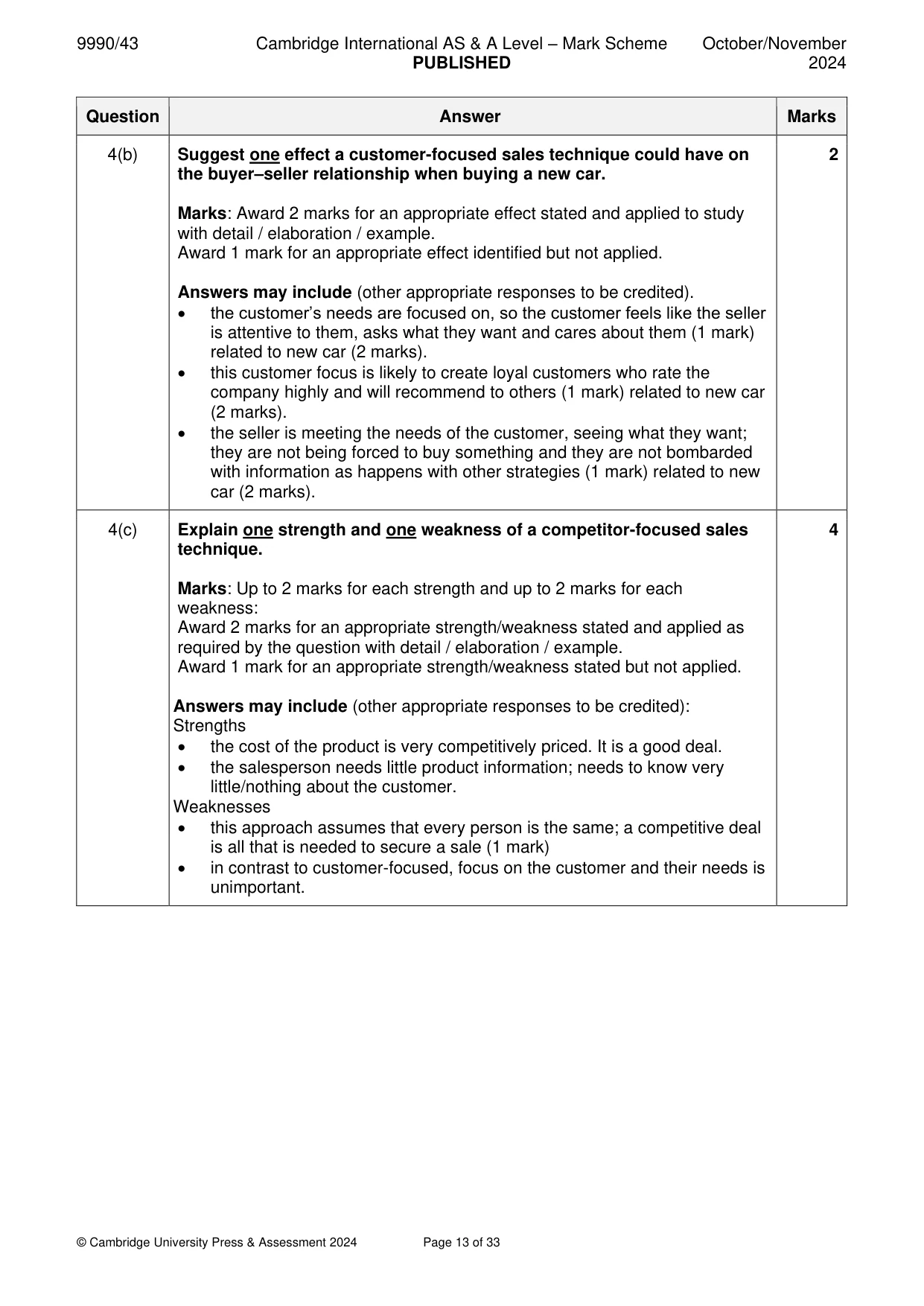 Mark scheme, page 13 of 33