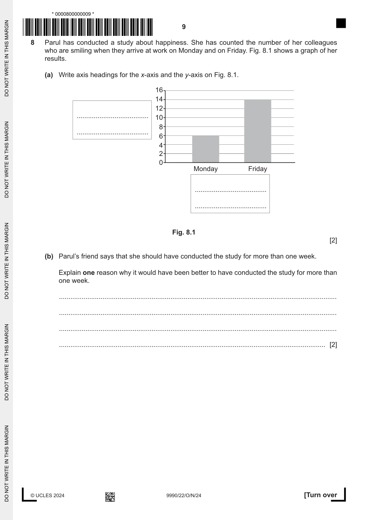 Cambridge A Level Psychology (from 2018) 9990 2024 Oct/Nov Paper 2 · Variant 2 question paper, page 9 of 12