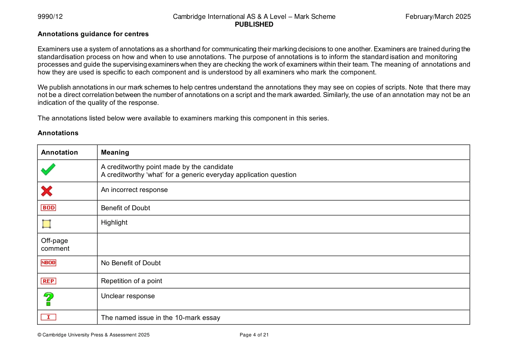 Mark scheme, page 4 of 21