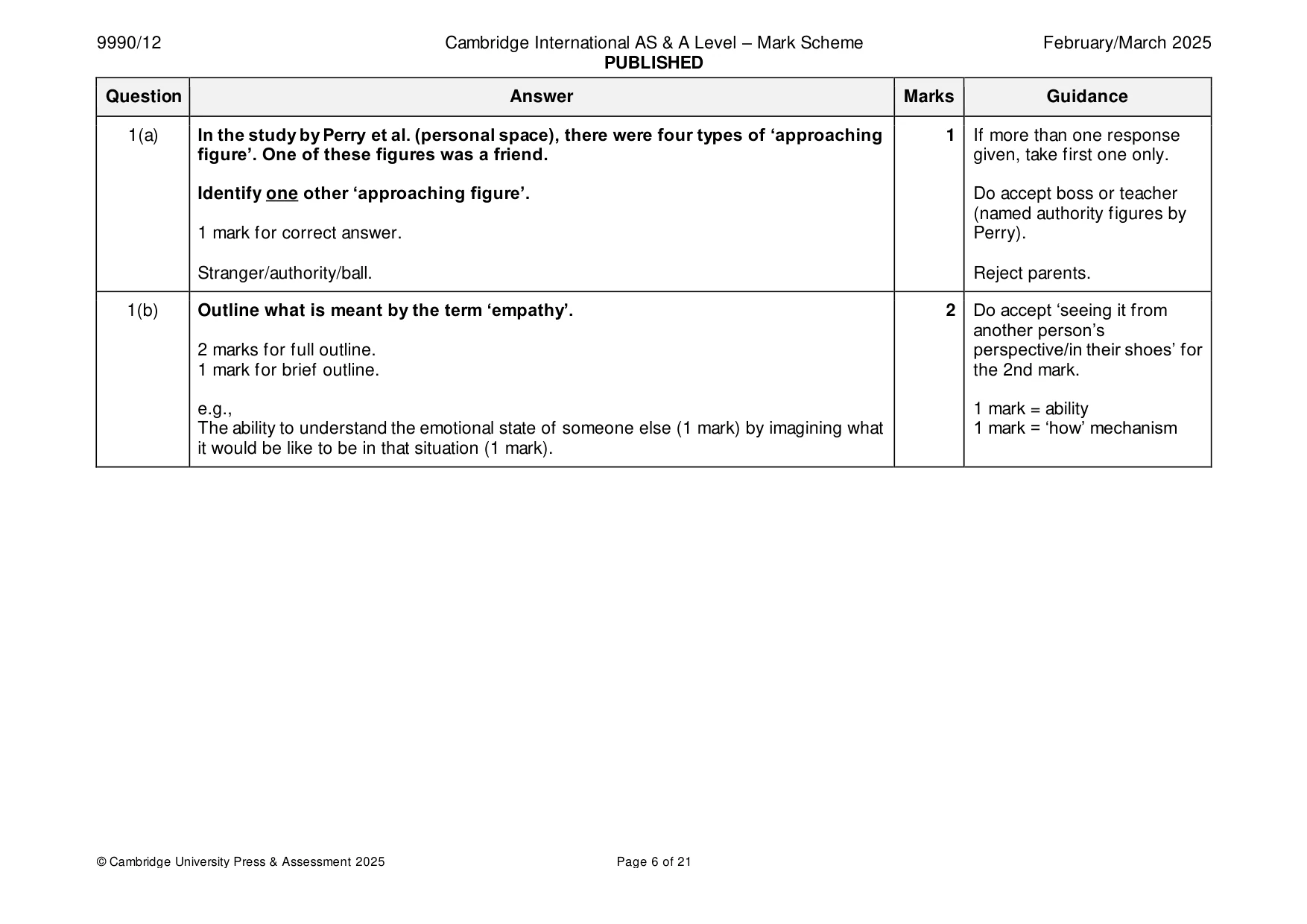 Mark scheme, page 6 of 21