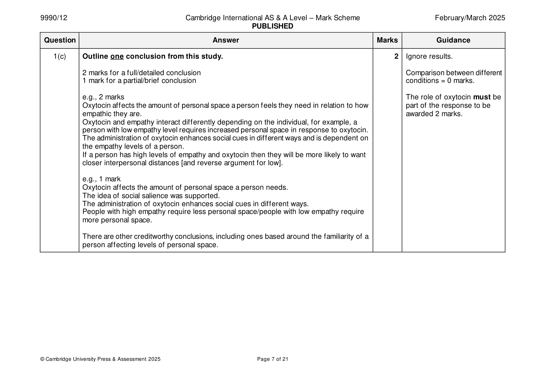 Mark scheme, page 7 of 21