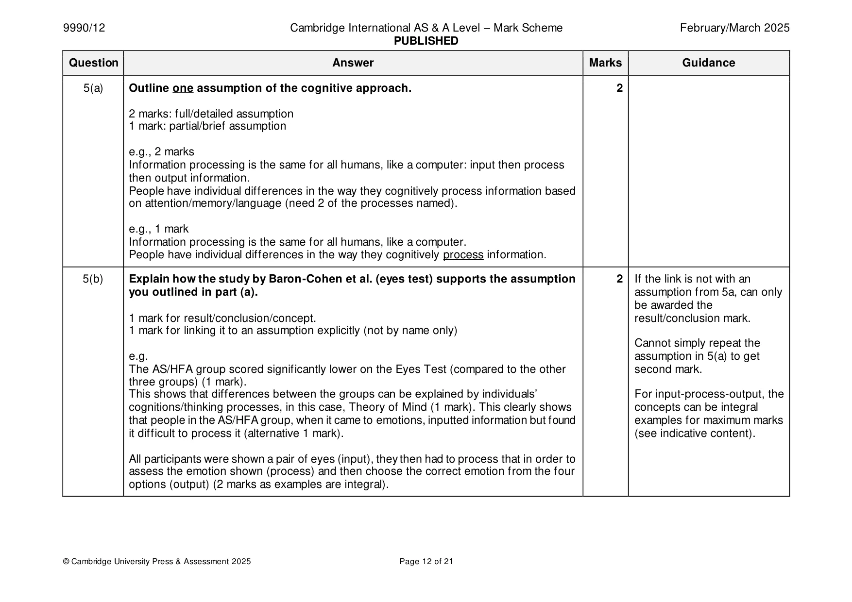 Mark scheme, page 12 of 21