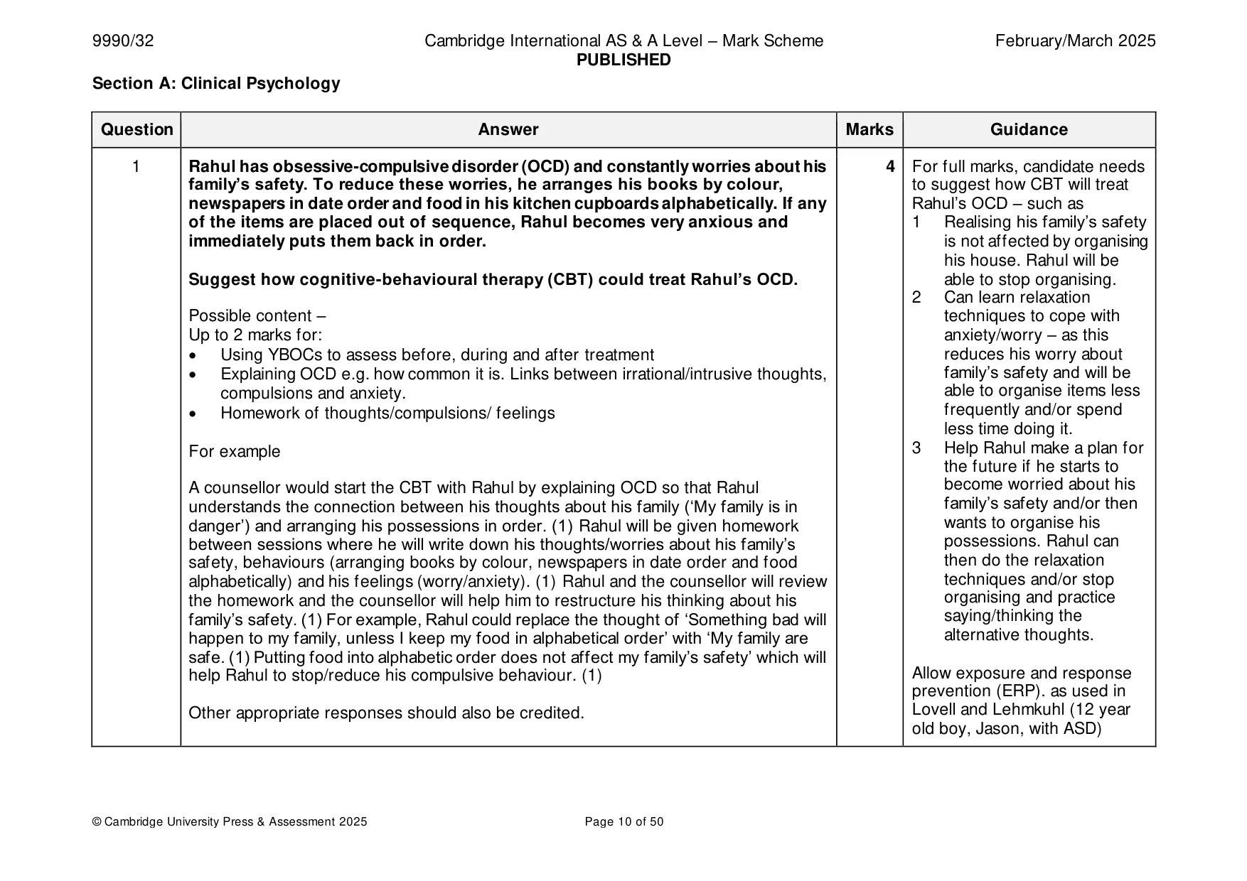 Mark scheme, page 10 of 50