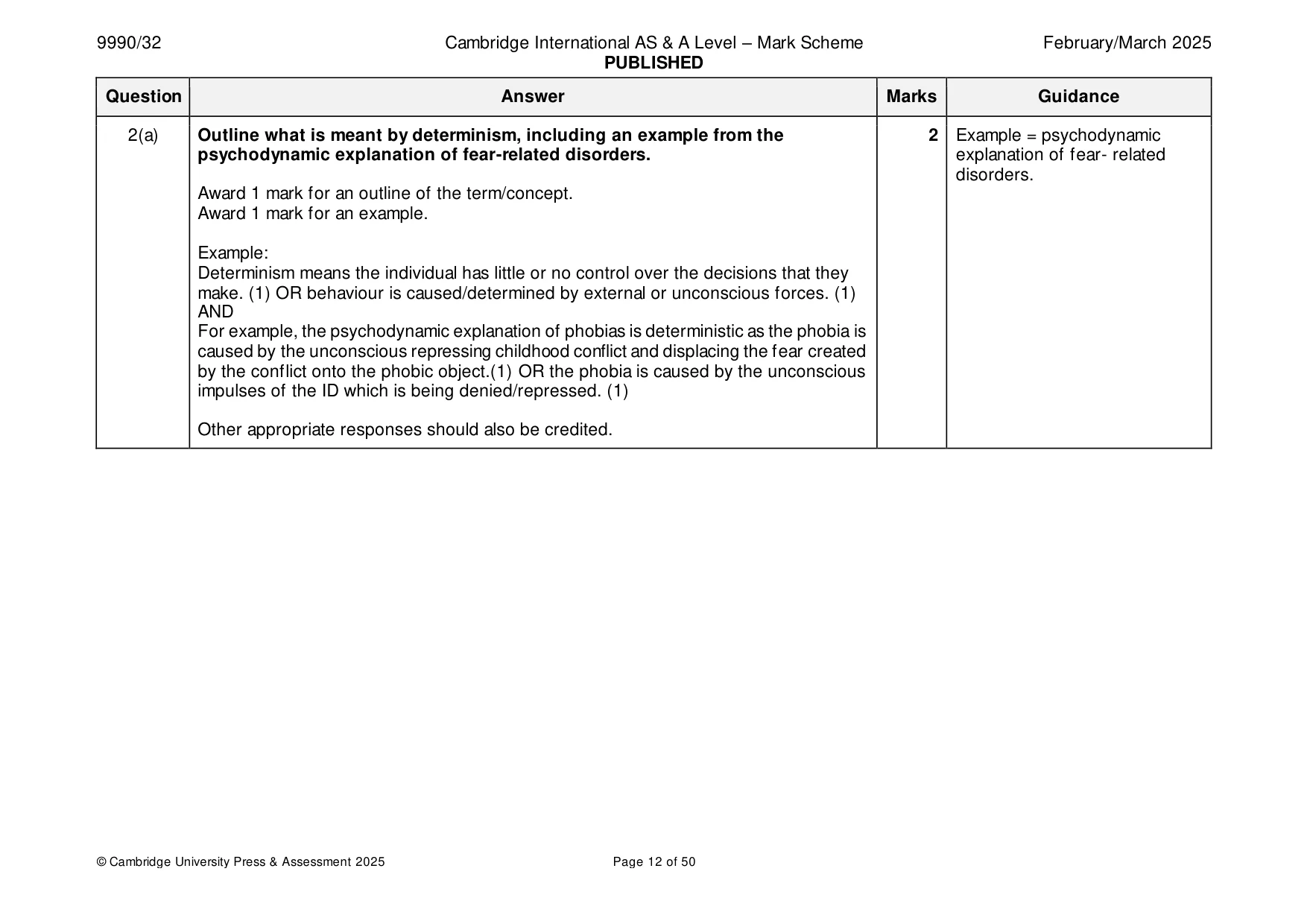 Mark scheme, page 12 of 50