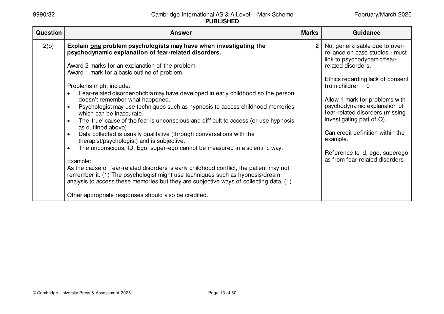 Mark scheme, page 13 of 50