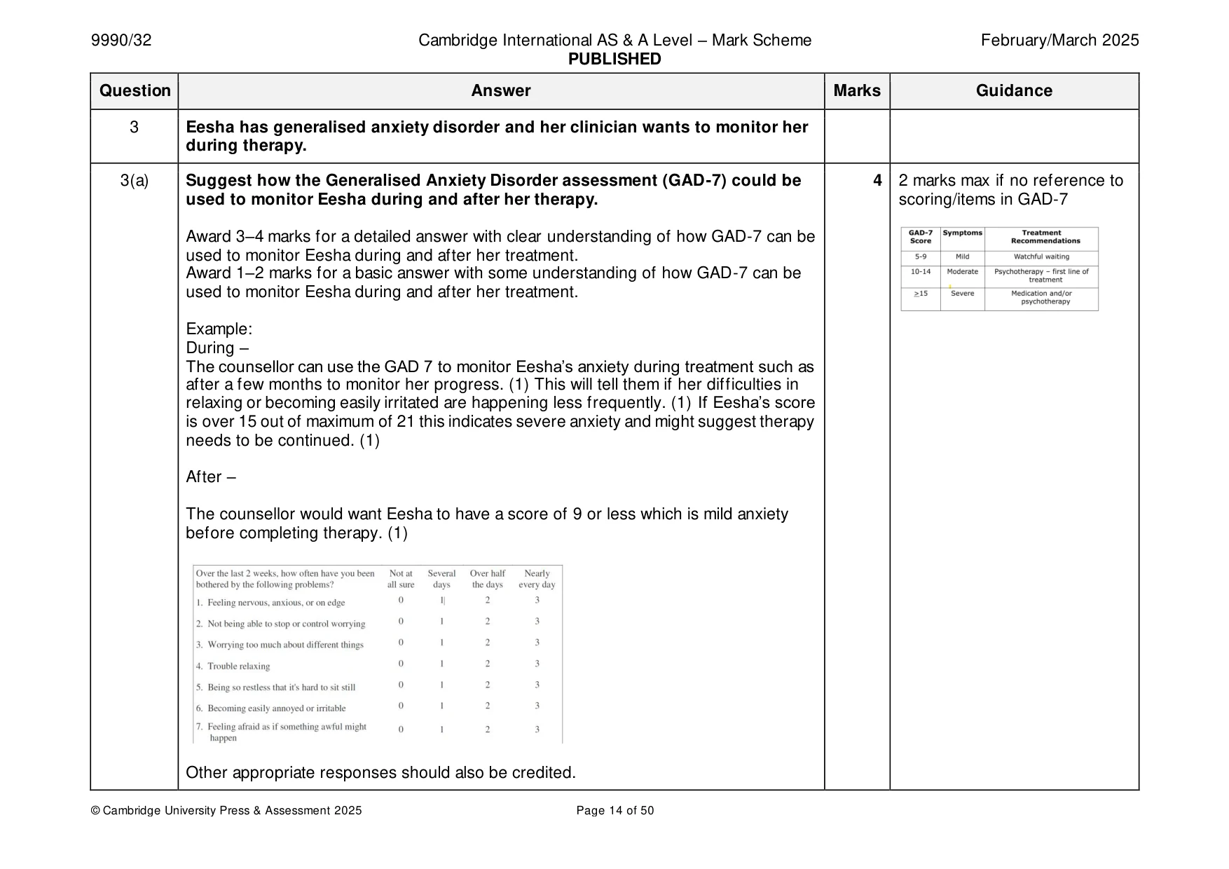 Mark scheme, page 14 of 50