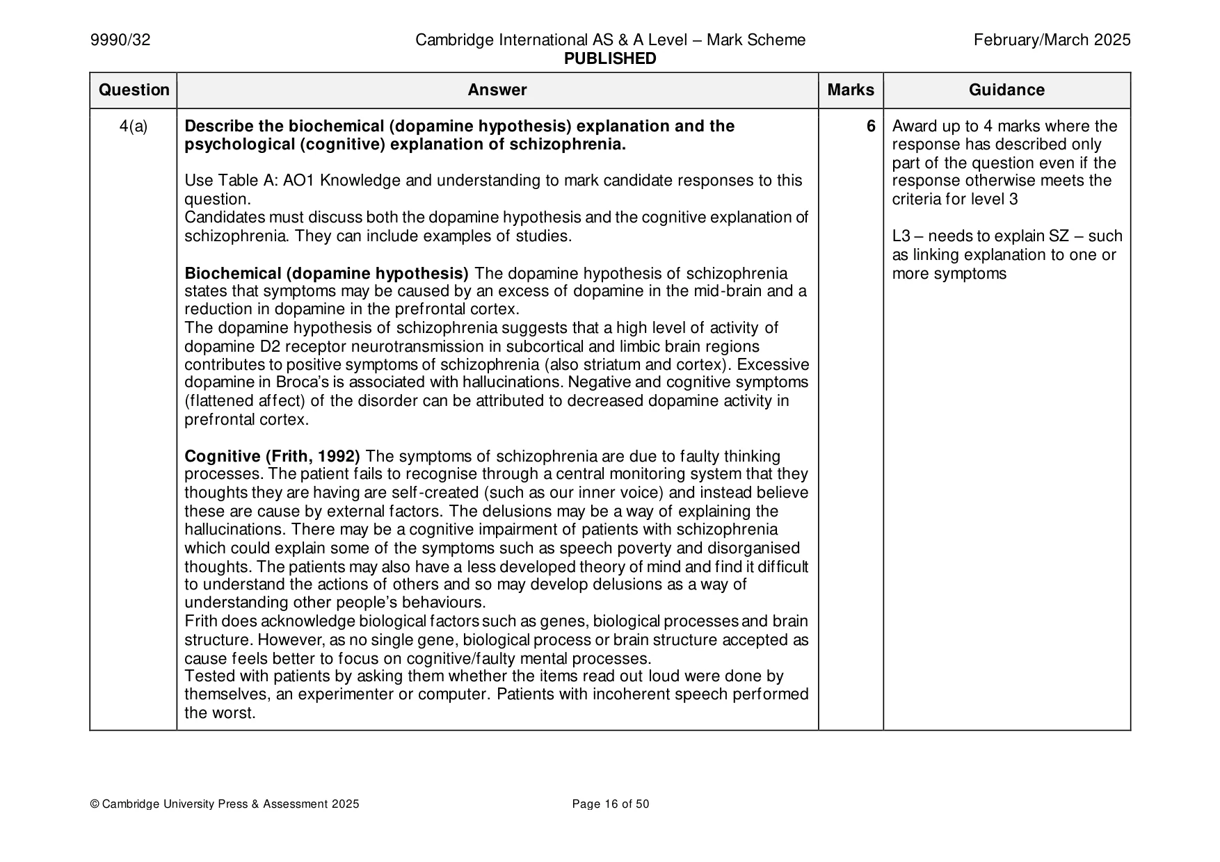 Mark scheme, page 16 of 50