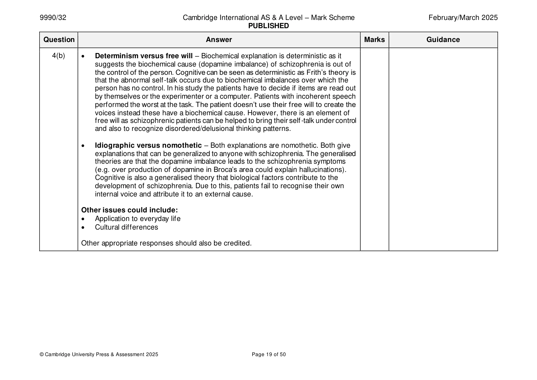 Mark scheme, page 19 of 50