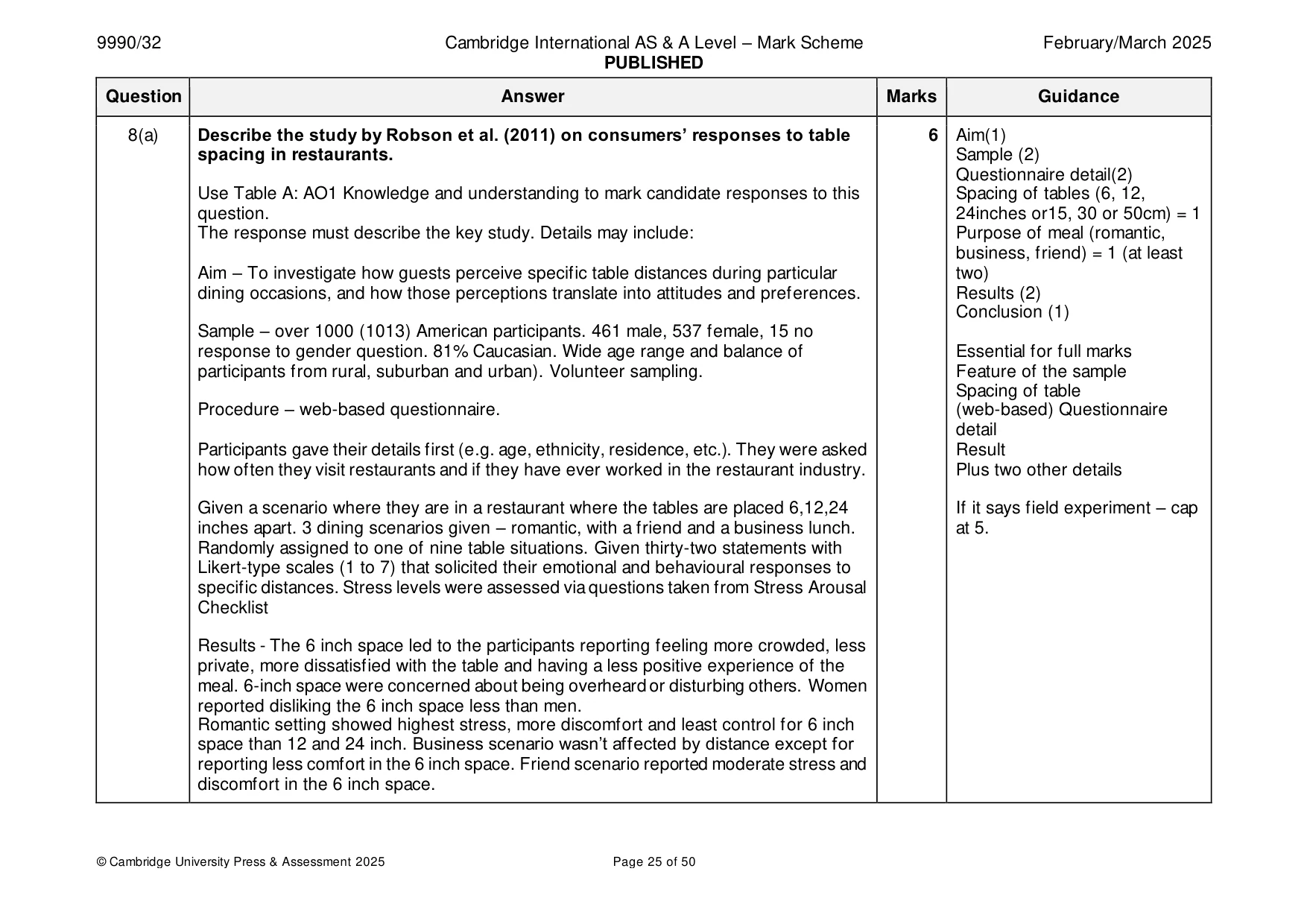 Mark scheme, page 25 of 50
