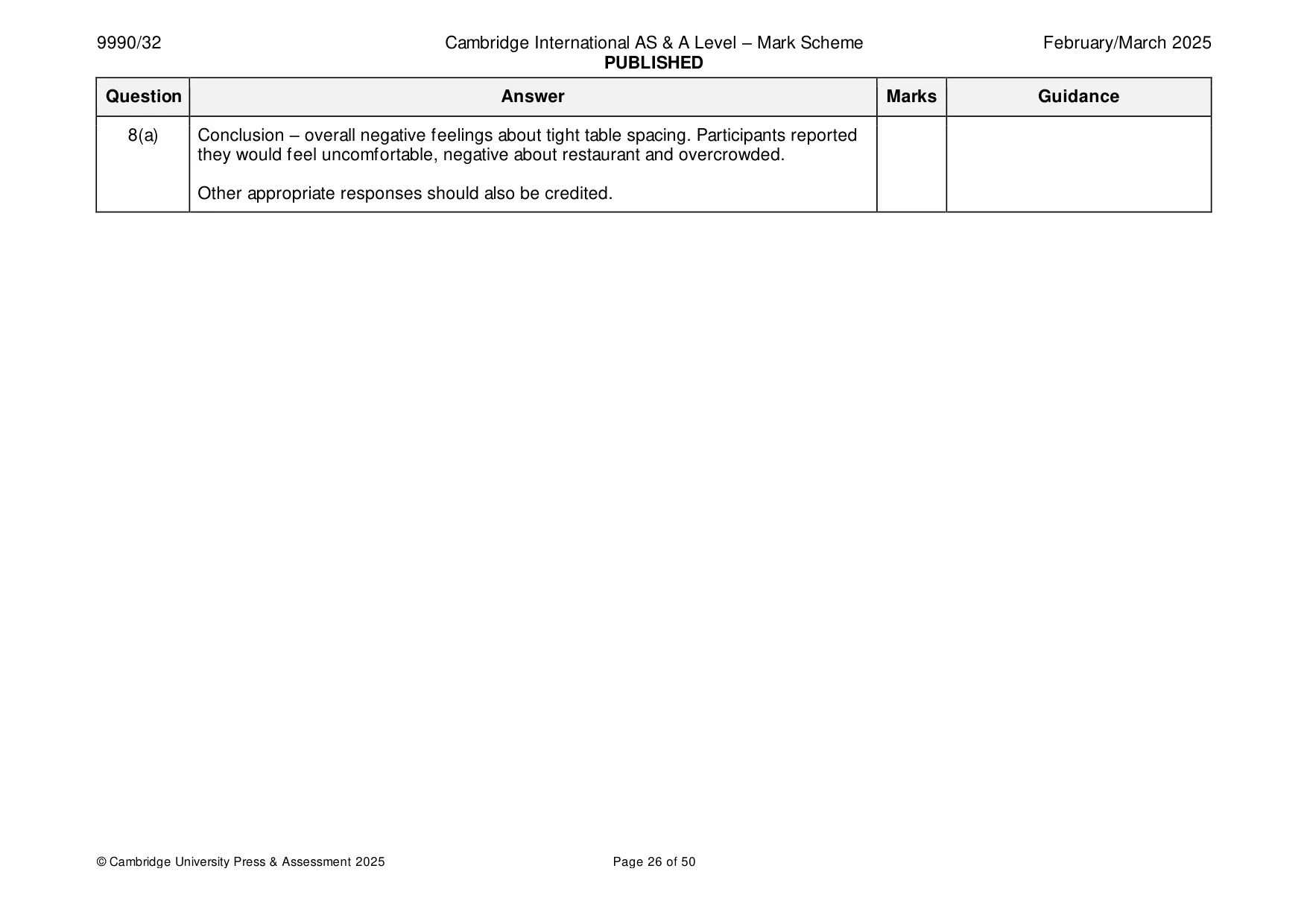 Mark scheme, page 26 of 50