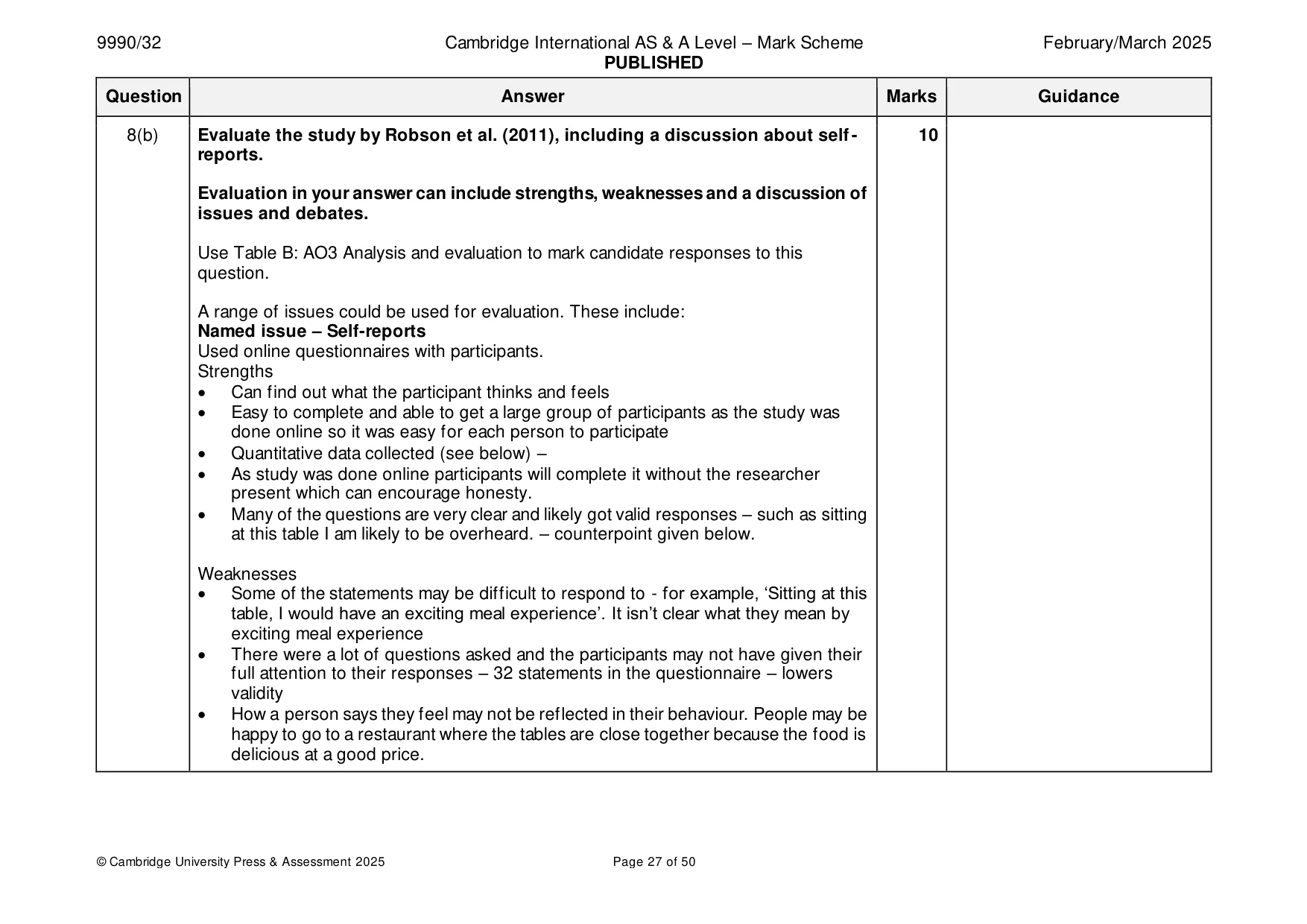 Mark scheme, page 27 of 50