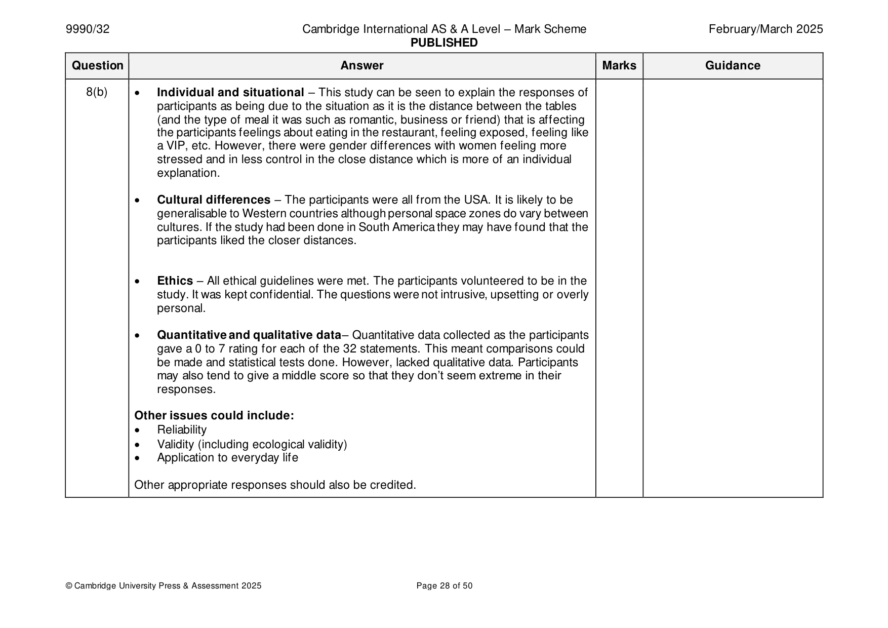 Mark scheme, page 28 of 50