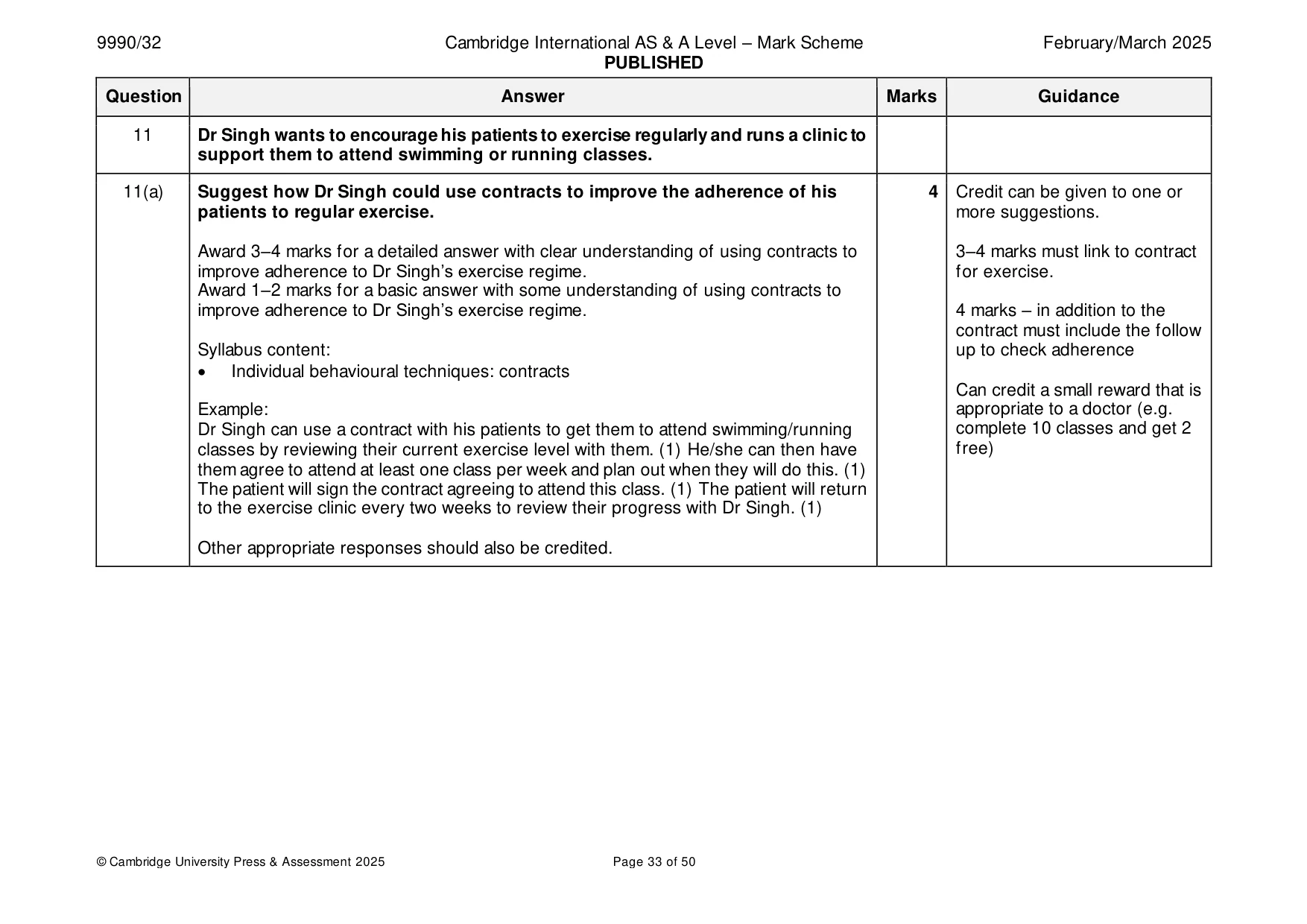 Mark scheme, page 33 of 50