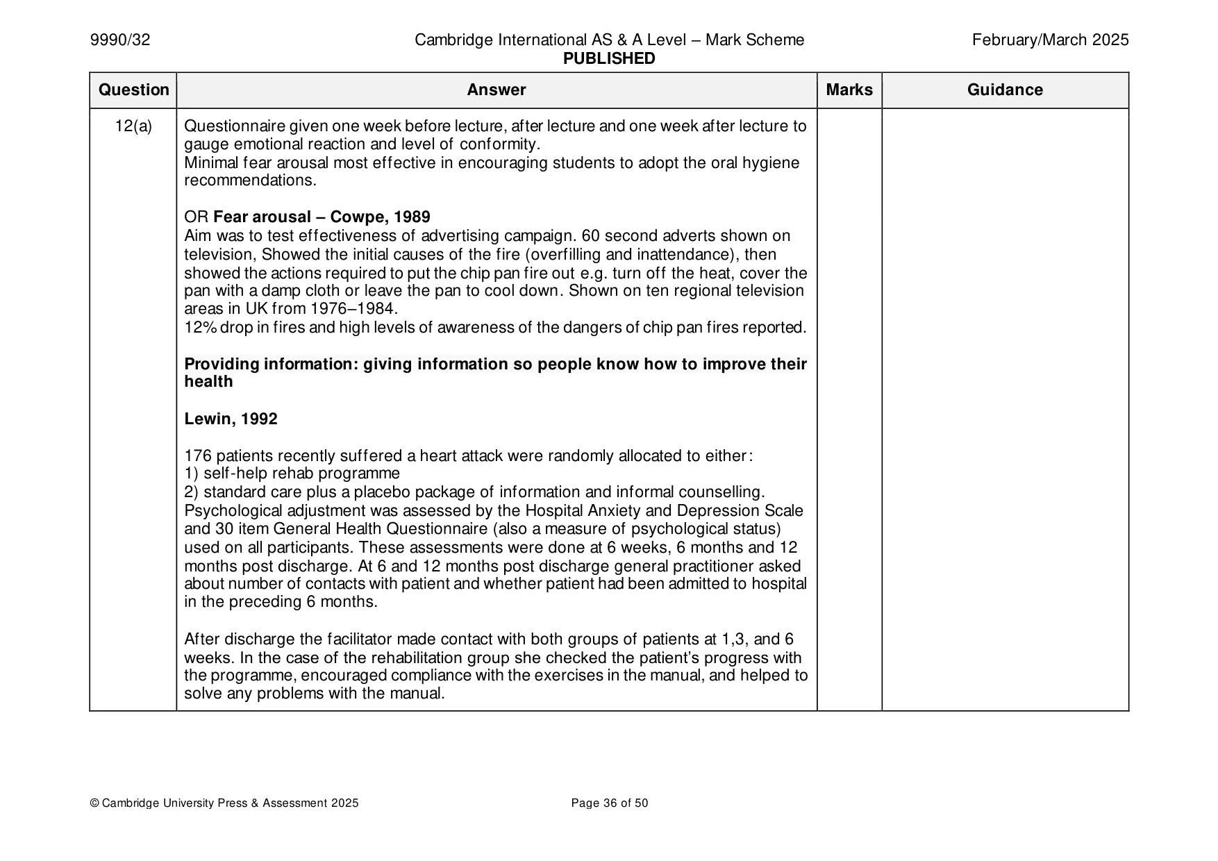 Mark scheme, page 36 of 50