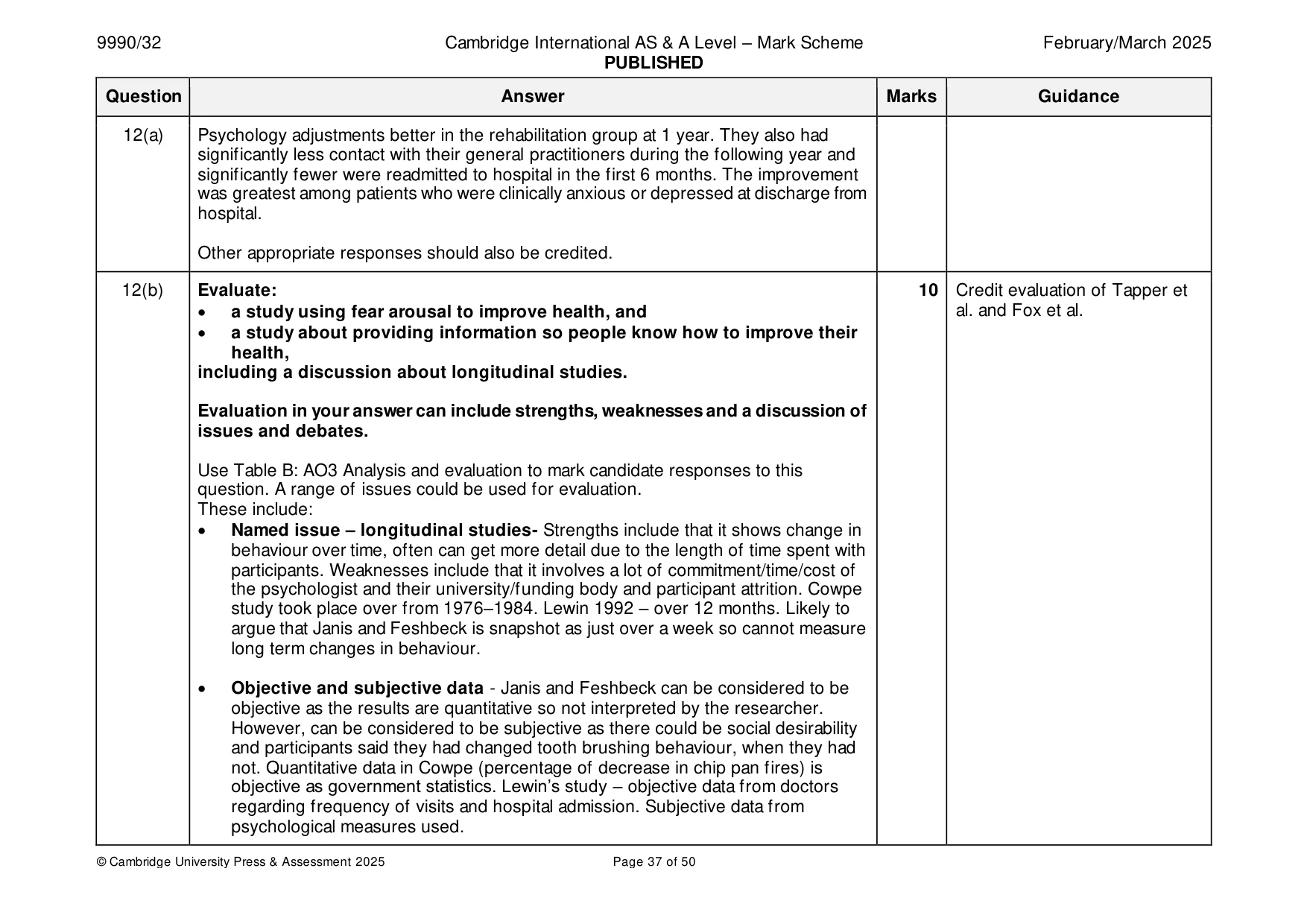 Mark scheme, page 37 of 50