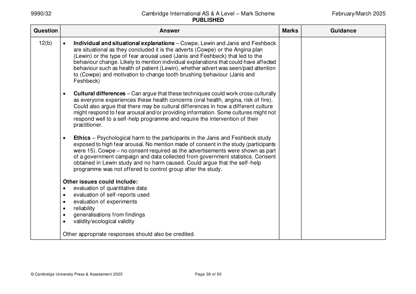 Mark scheme, page 38 of 50