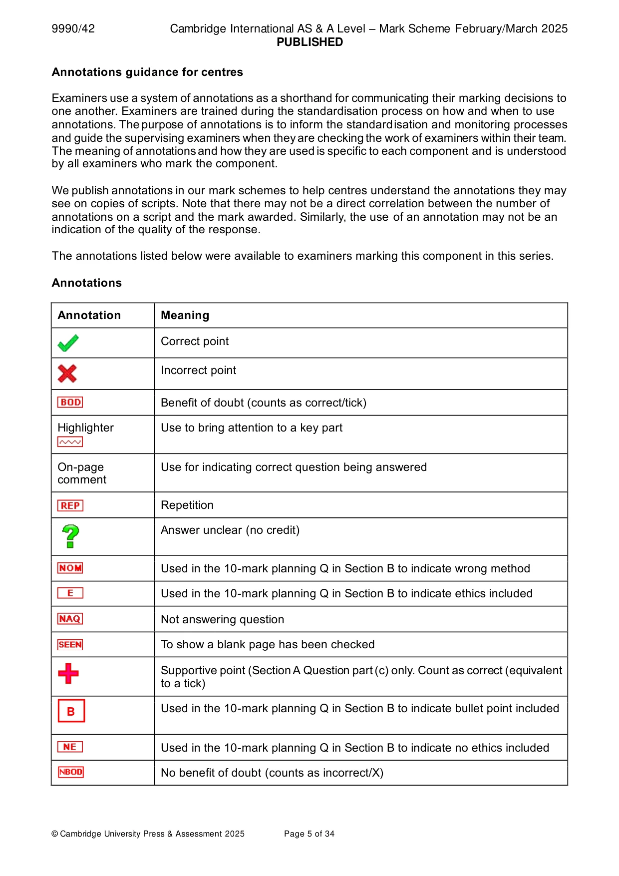 Mark scheme, page 5 of 34