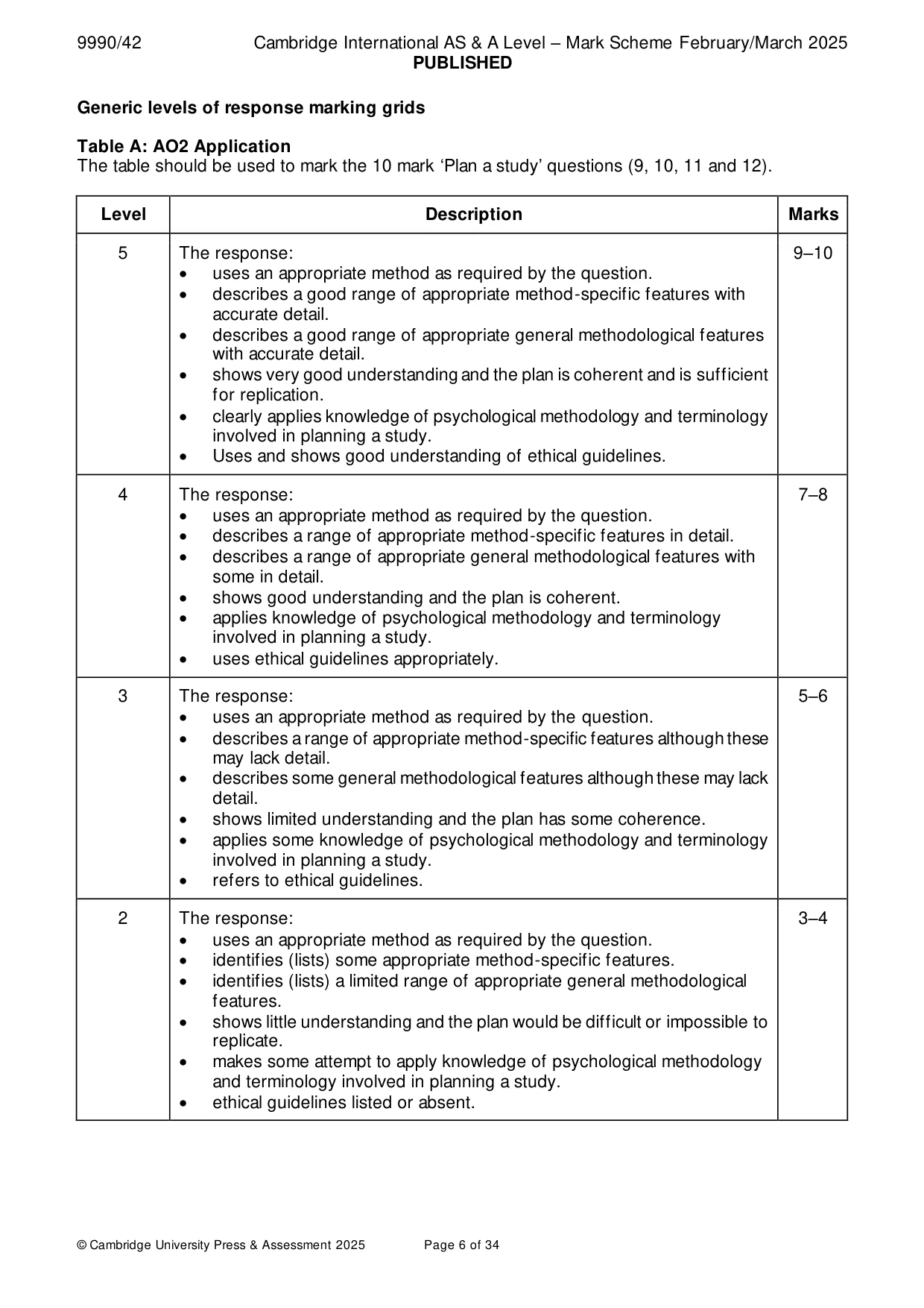 Mark scheme, page 6 of 34