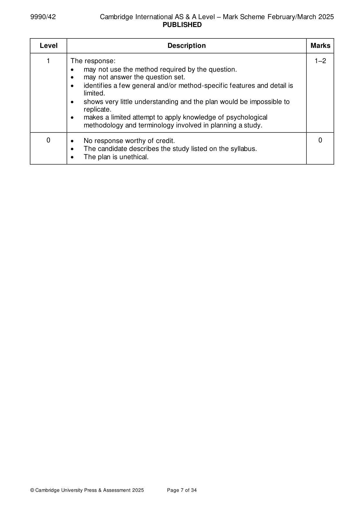 Mark scheme, page 7 of 34