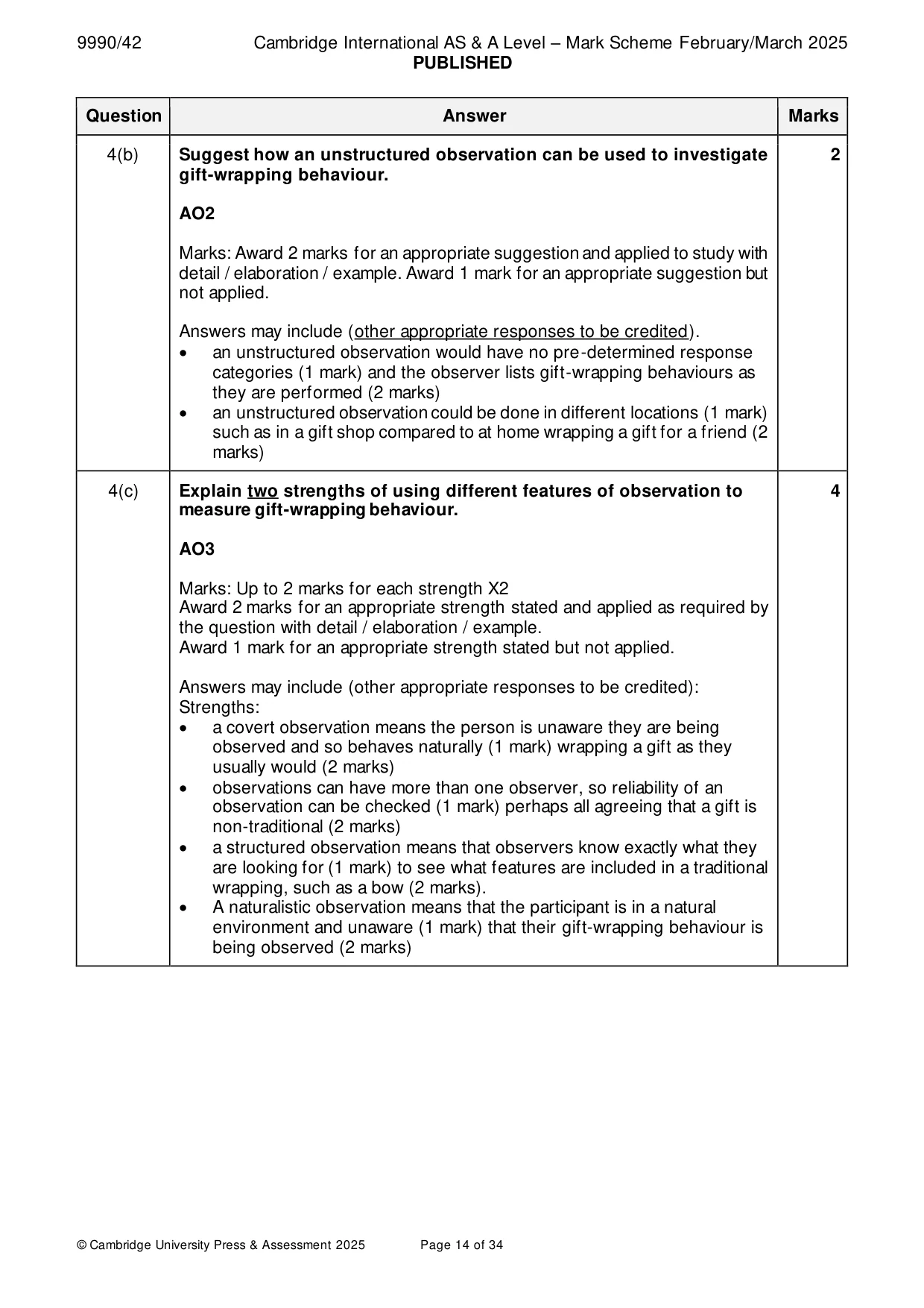 Mark scheme, page 14 of 34
