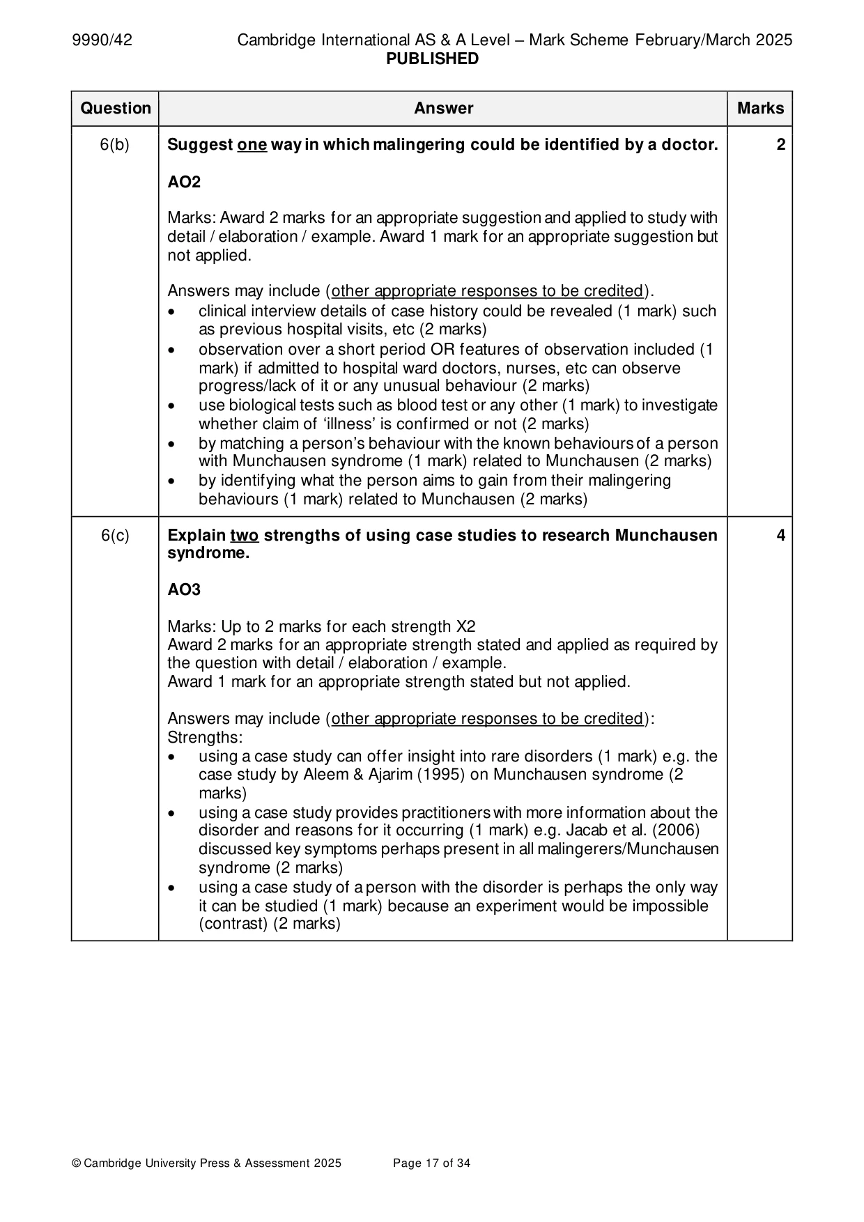 Mark scheme, page 17 of 34