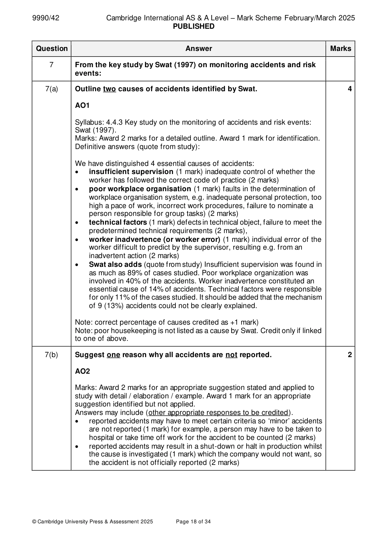 Mark scheme, page 18 of 34