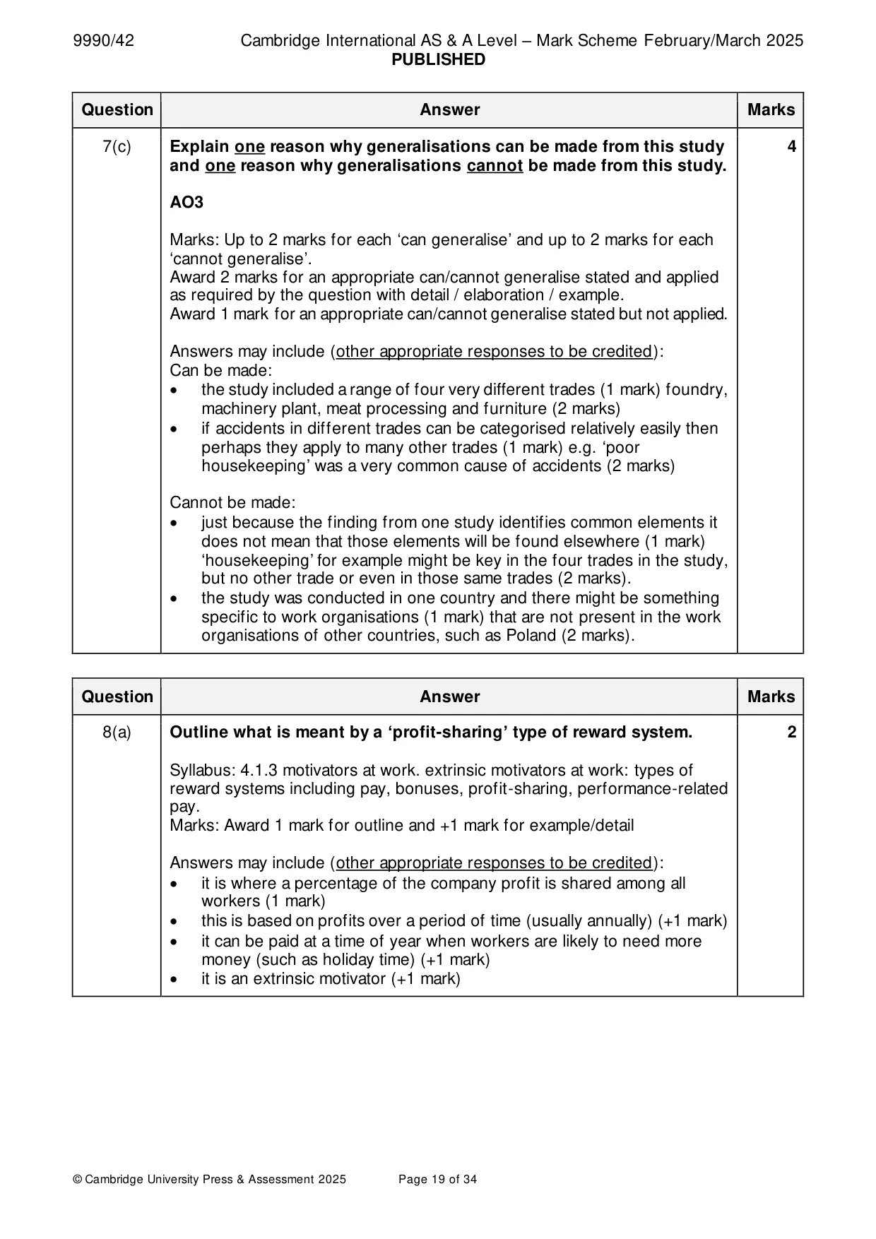 Mark scheme, page 19 of 34