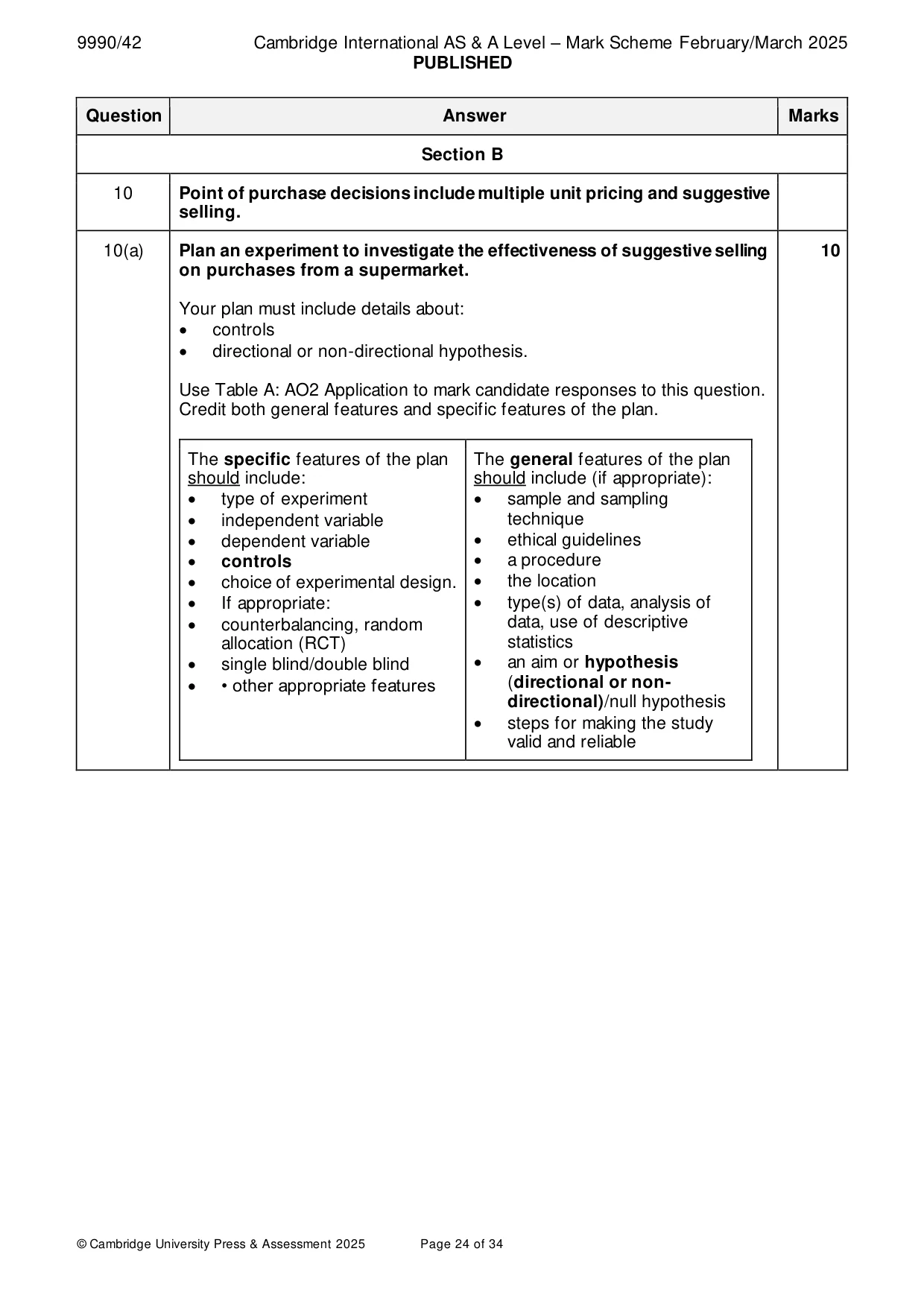 Mark scheme, page 24 of 34