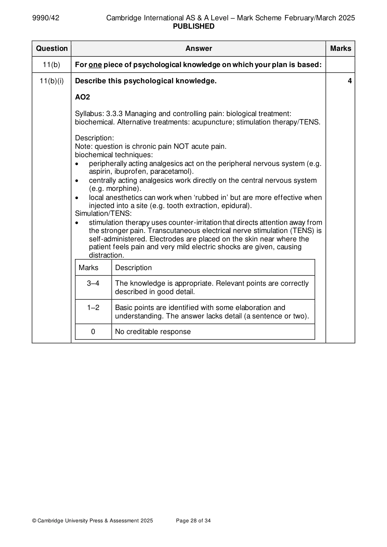Mark scheme, page 28 of 34