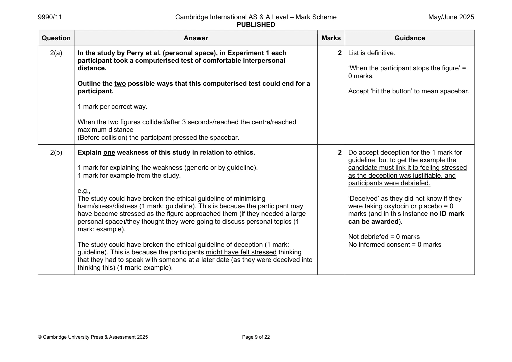 Mark scheme, page 9 of 22