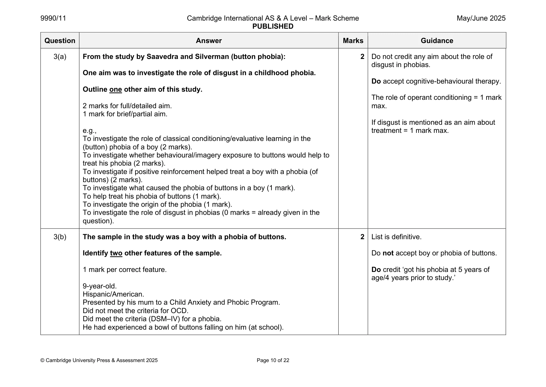 Mark scheme, page 10 of 22