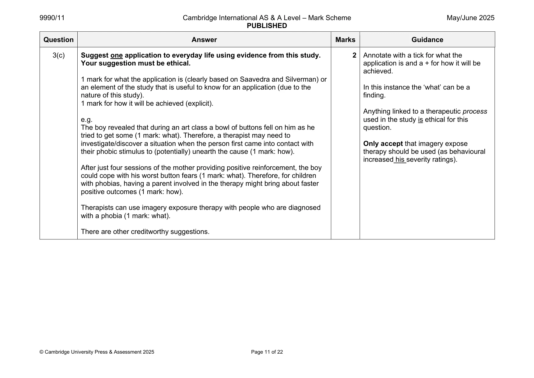 Mark scheme, page 11 of 22
