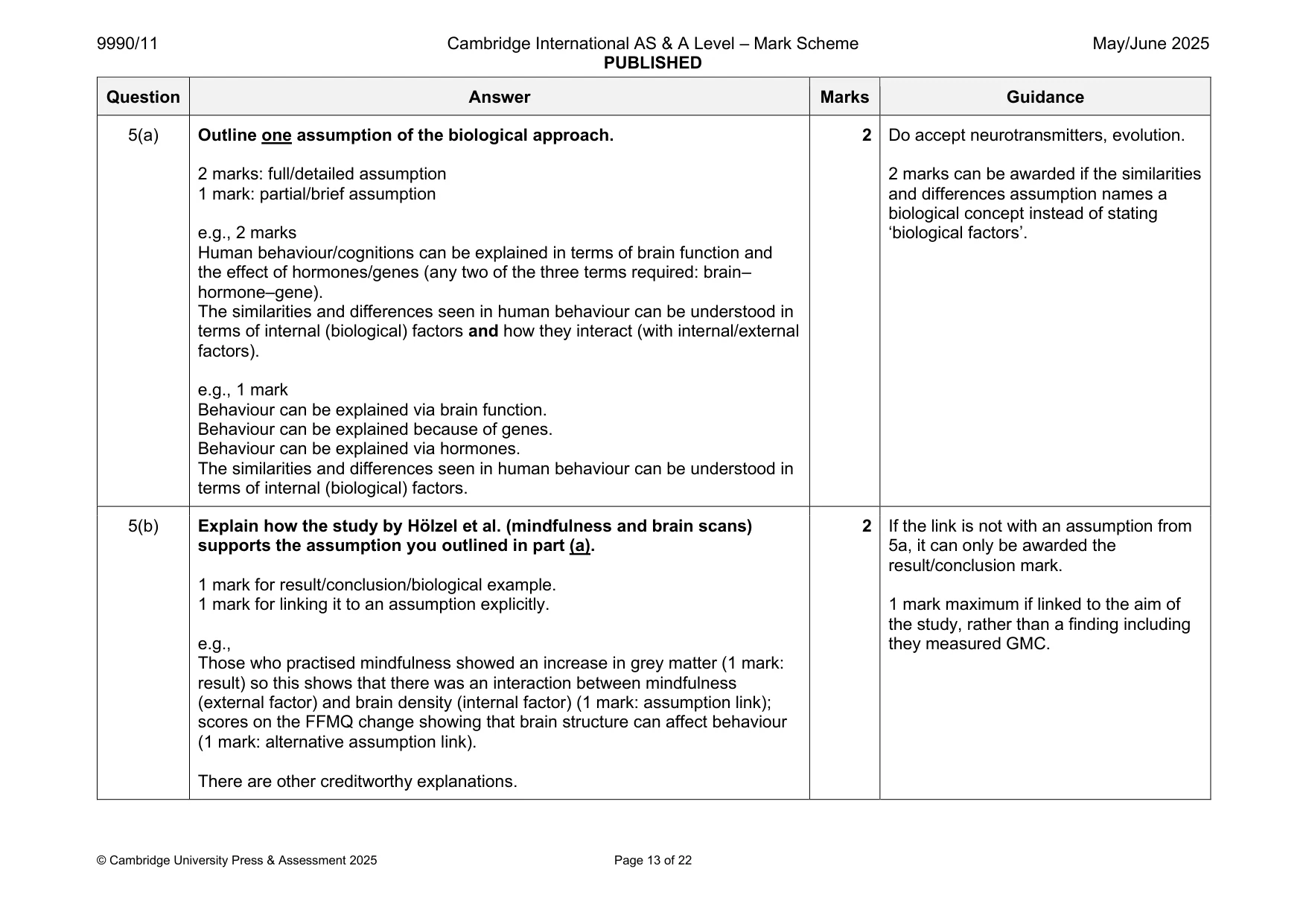 Mark scheme, page 13 of 22