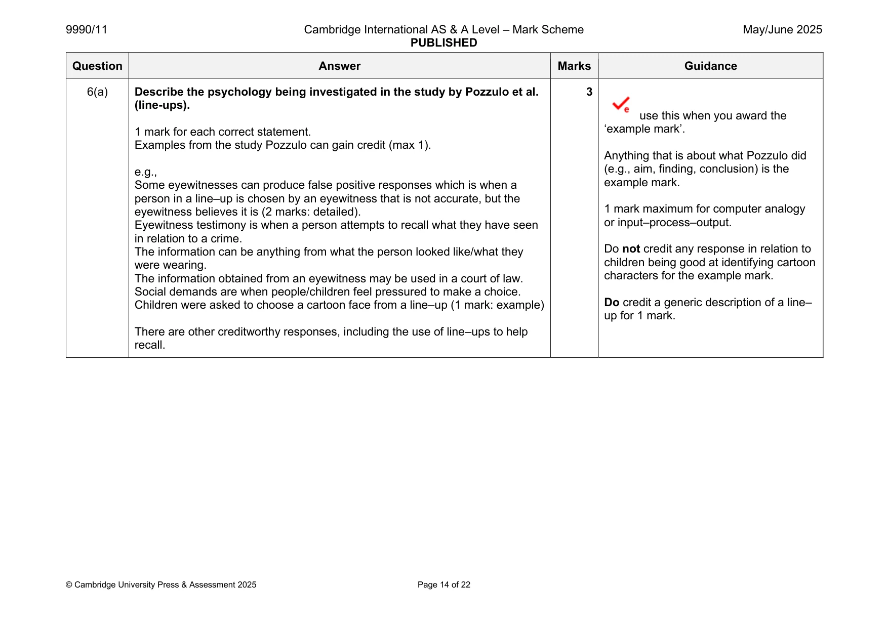 Mark scheme, page 14 of 22