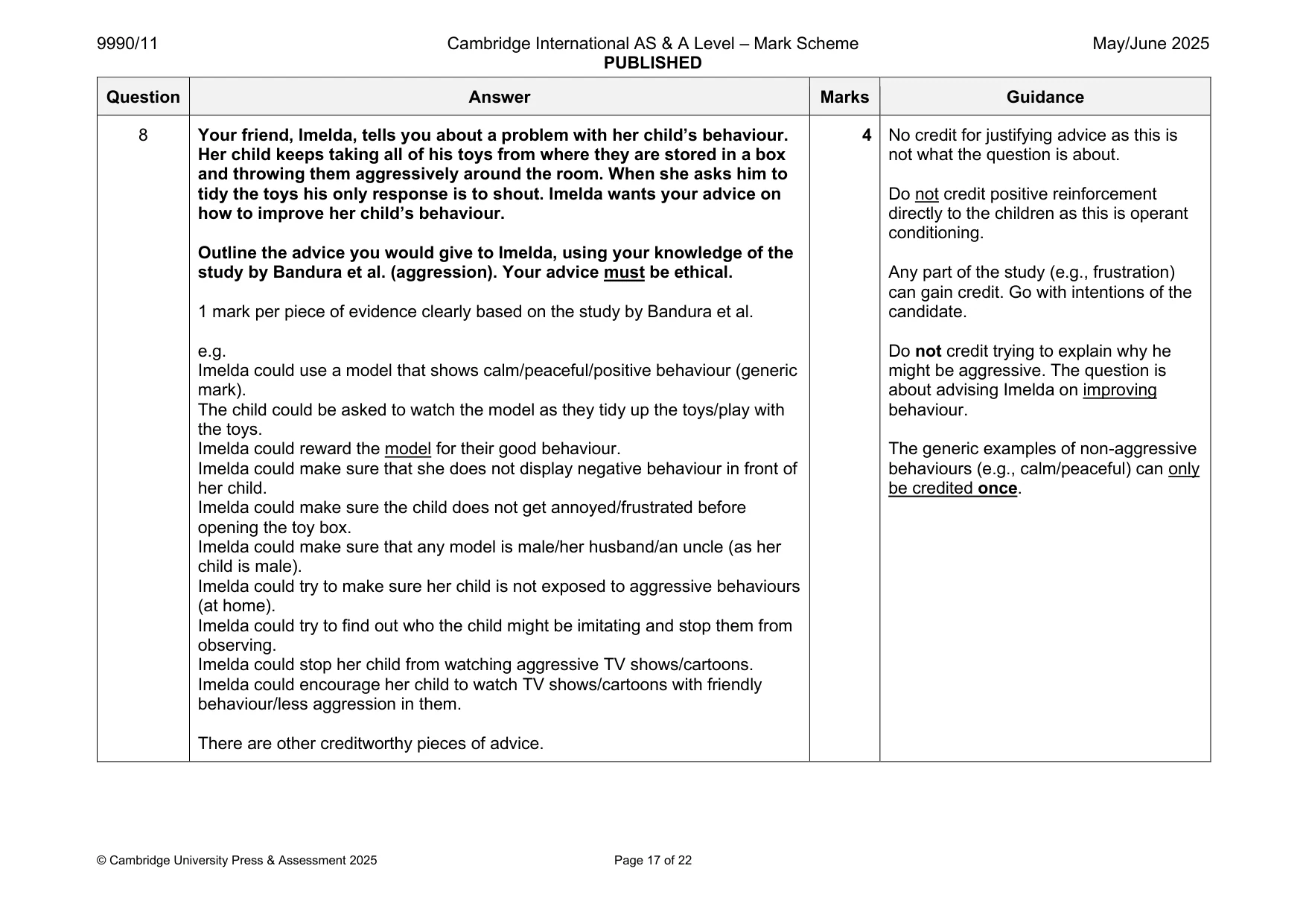 Mark scheme, page 17 of 22