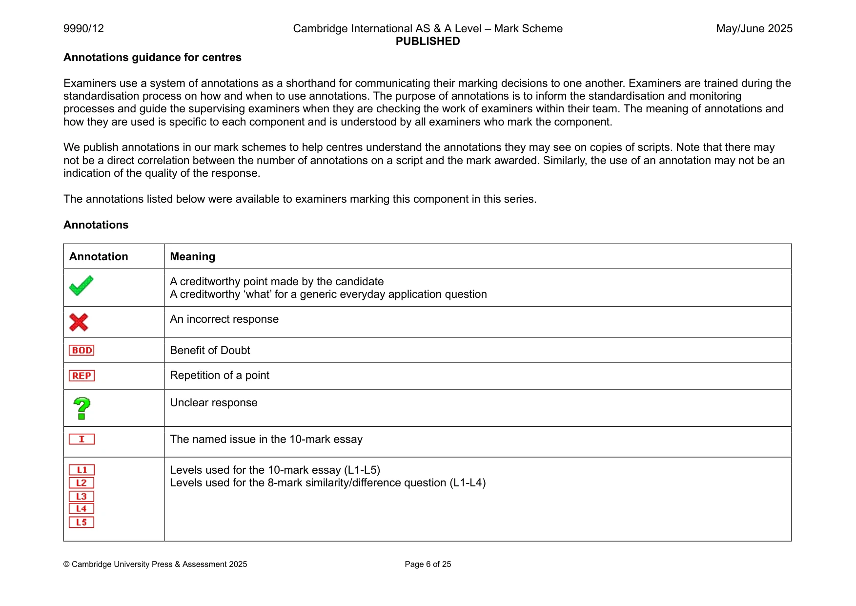 Mark scheme, page 6 of 25