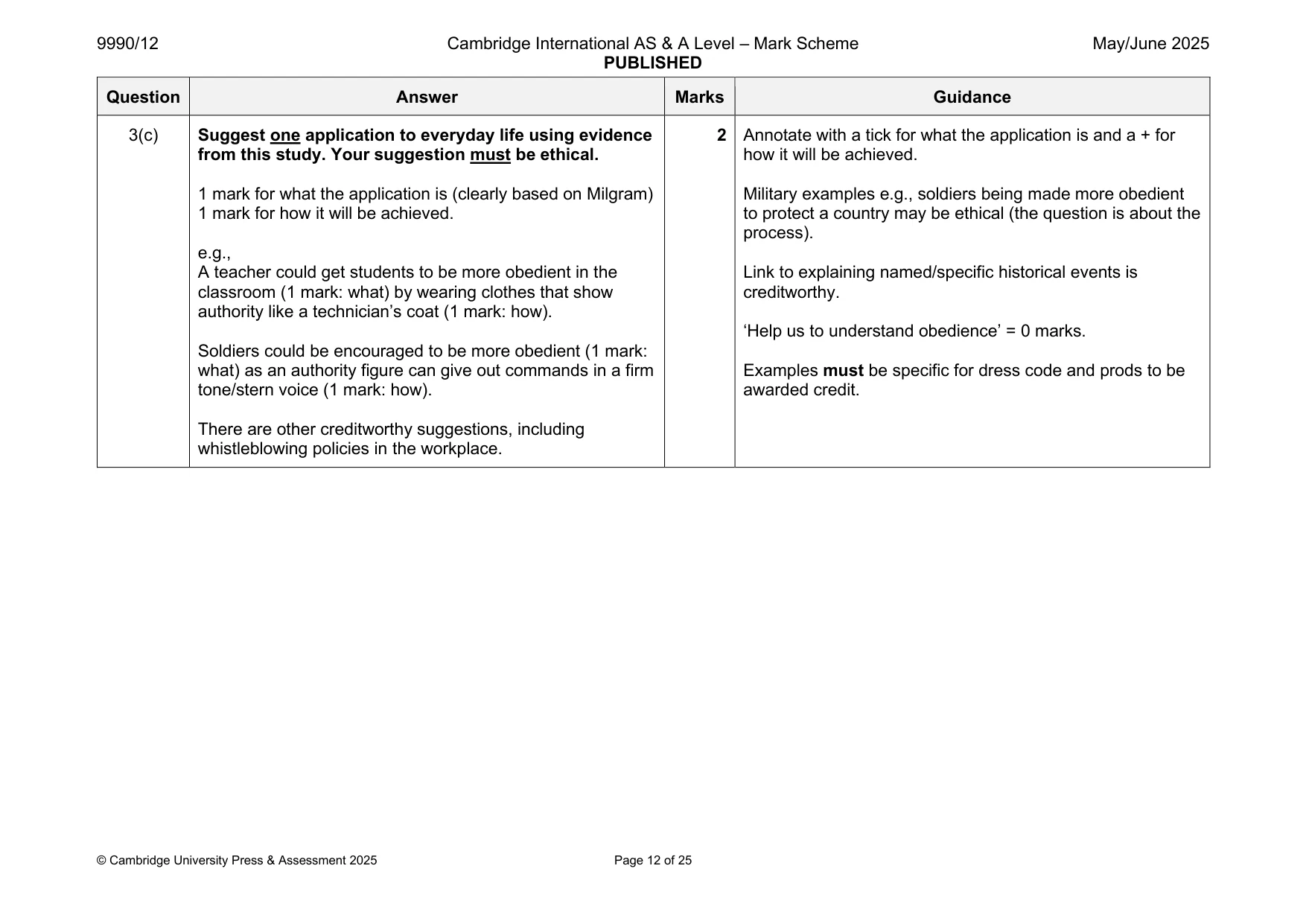 Mark scheme, page 12 of 25