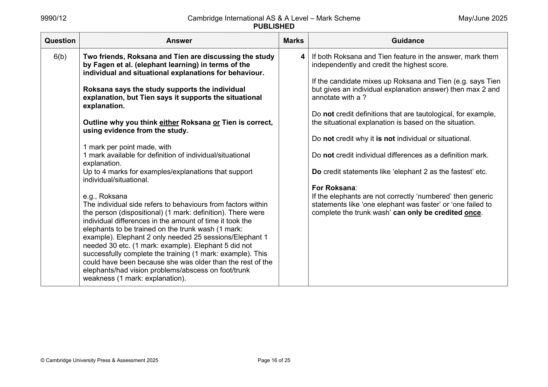 Mark scheme, page 16 of 25