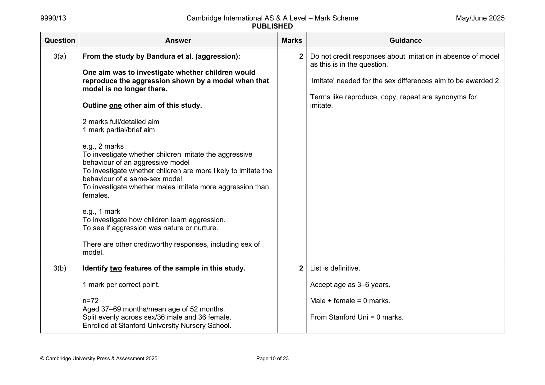 Mark scheme, page 10 of 23
