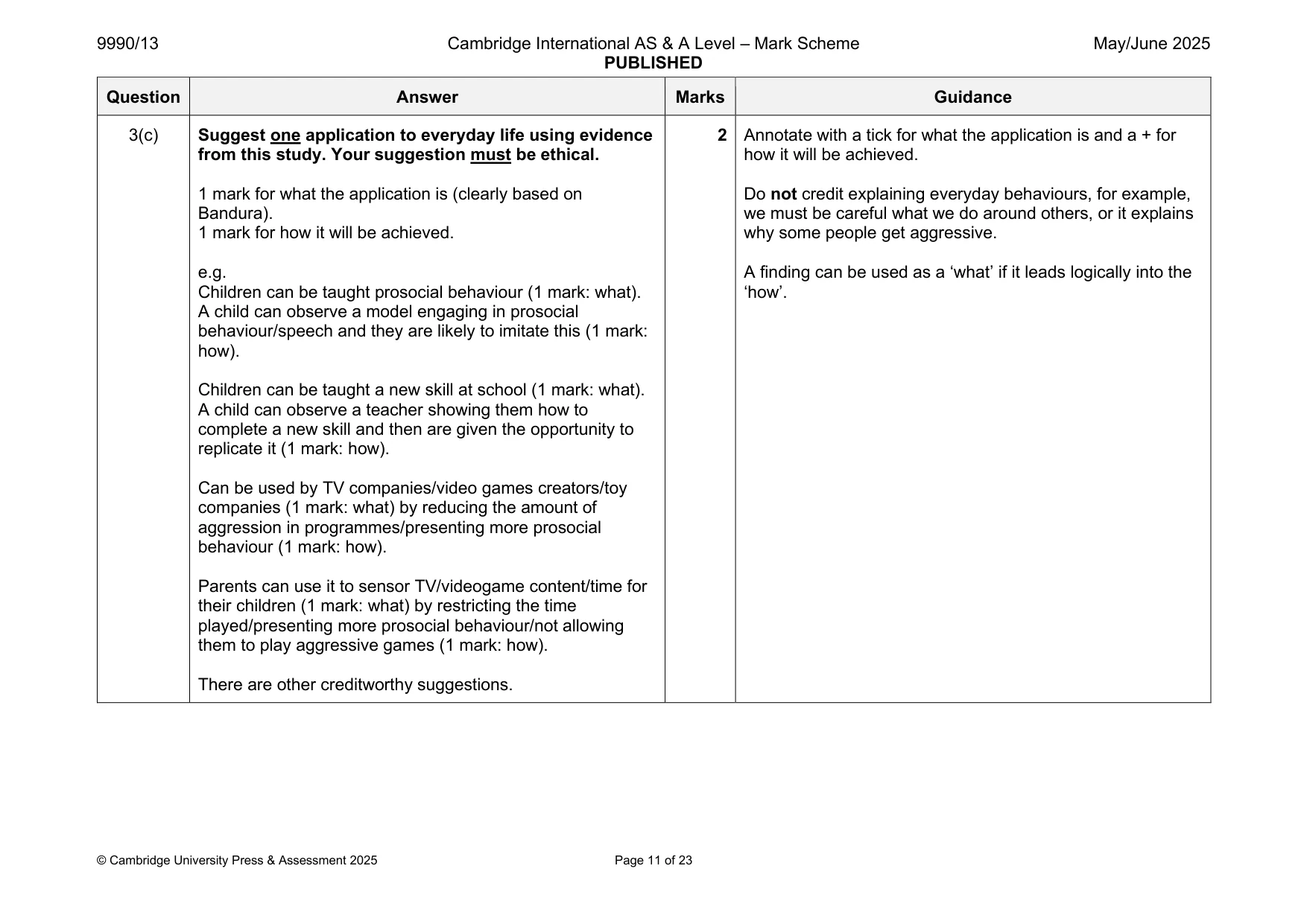 Mark scheme, page 11 of 23