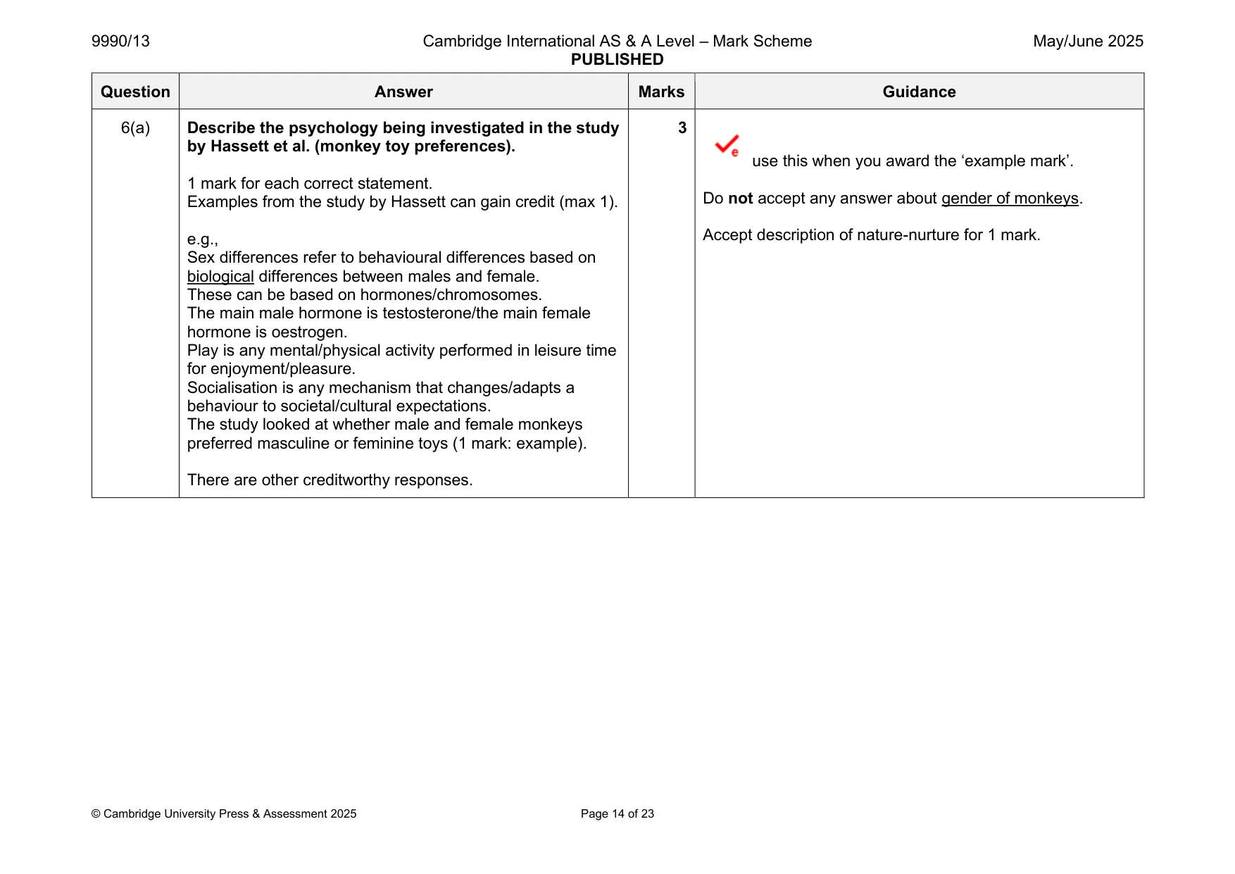 Mark scheme, page 14 of 23