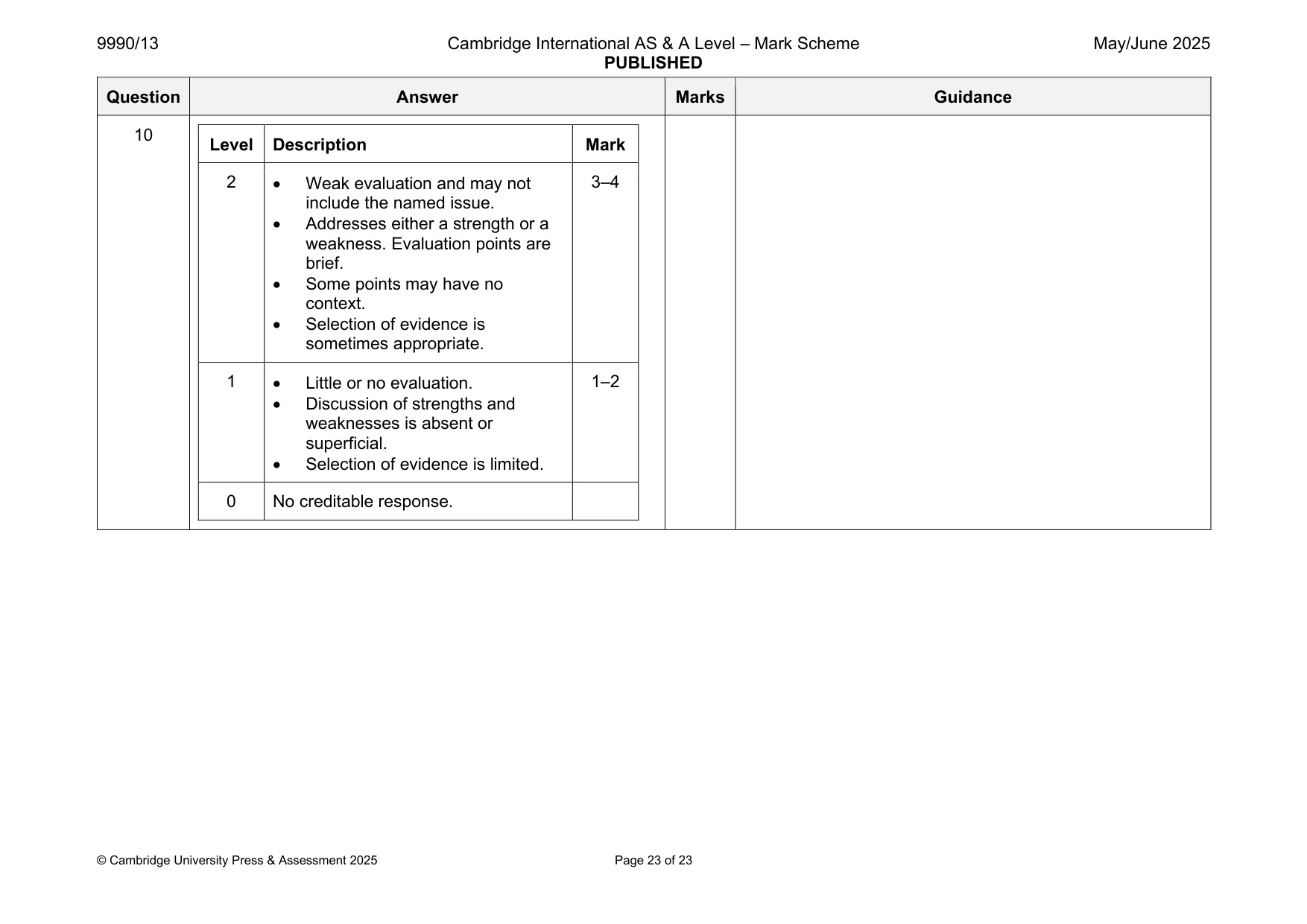 Mark scheme, page 23 of 23