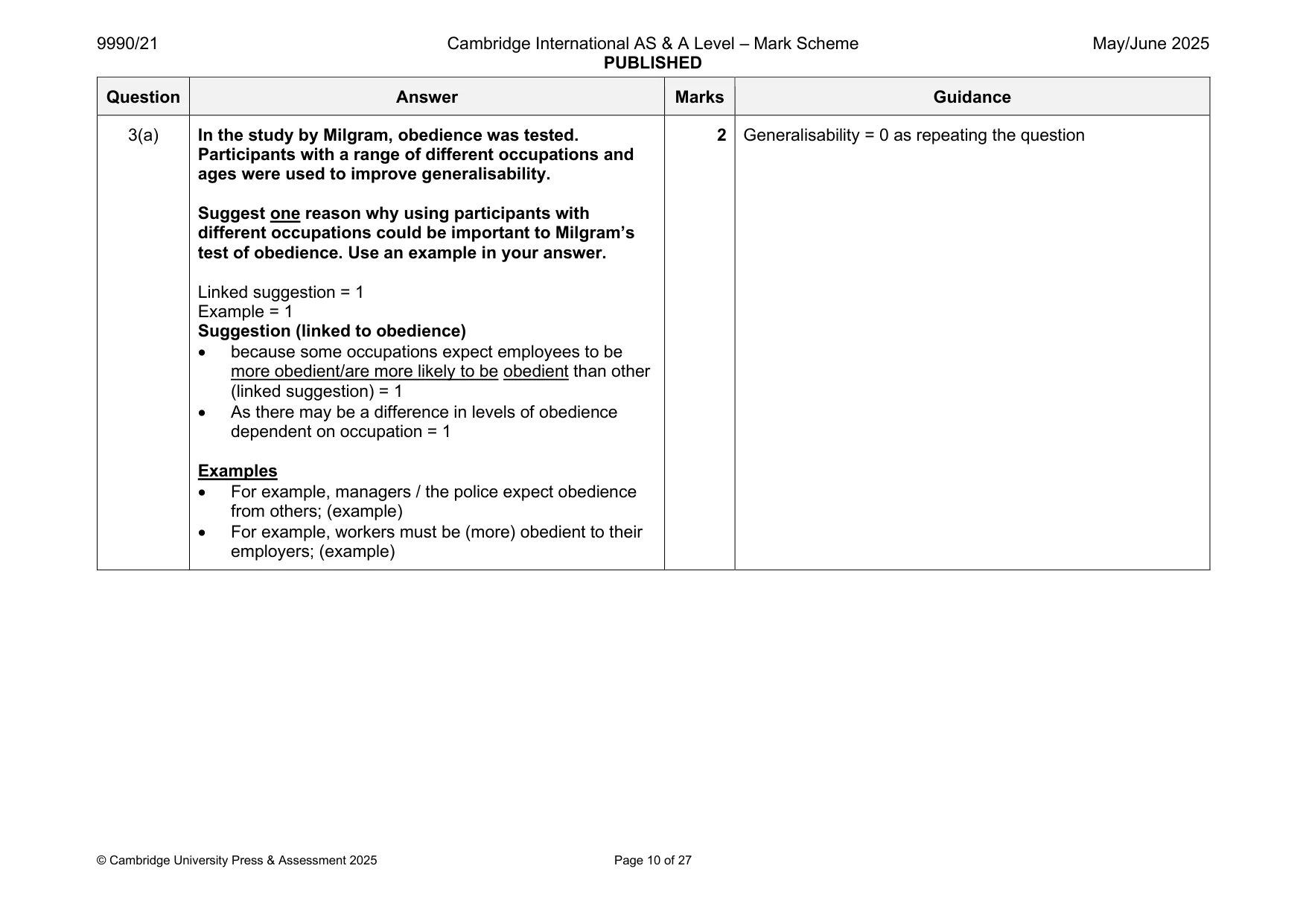 Mark scheme, page 10 of 27