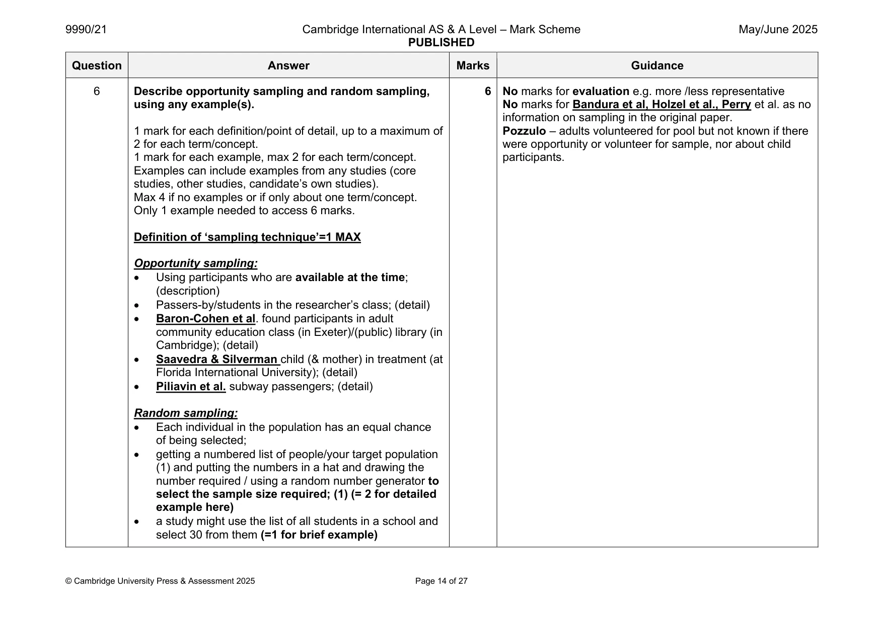 Mark scheme, page 14 of 27